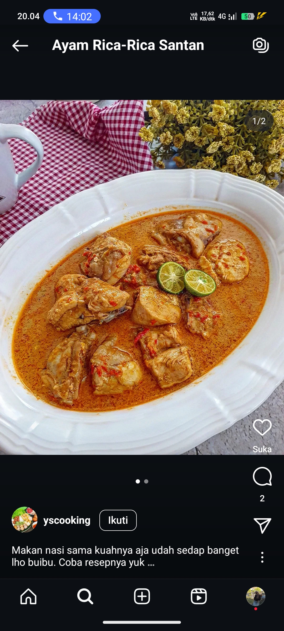 Ayam Rica-Rica Santan