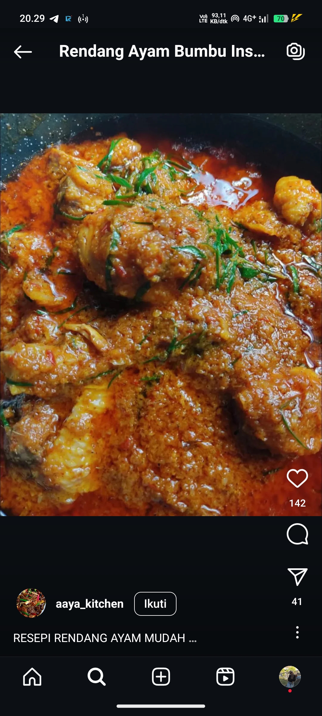 Rendang Ayam Bumbu Instan