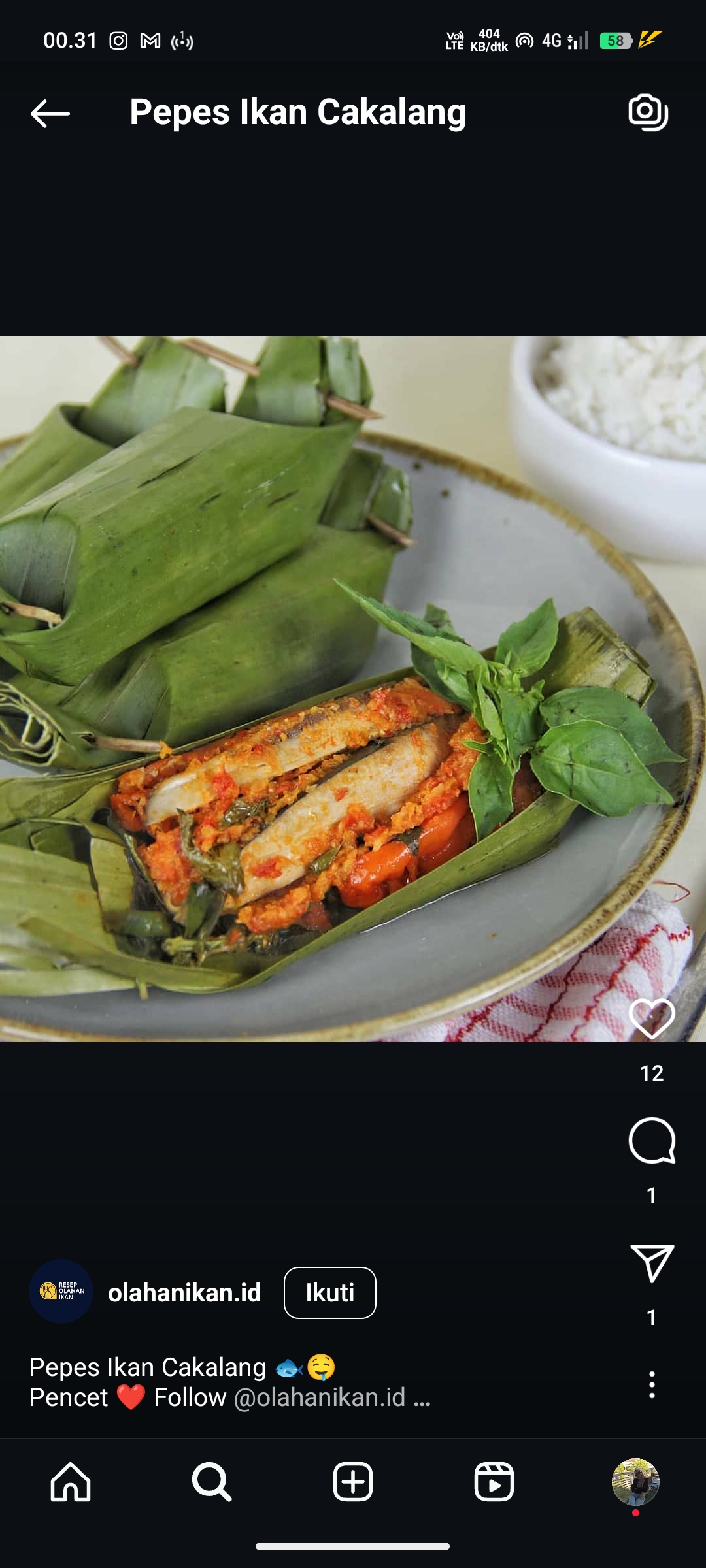 Pepes Ikan Cakalang