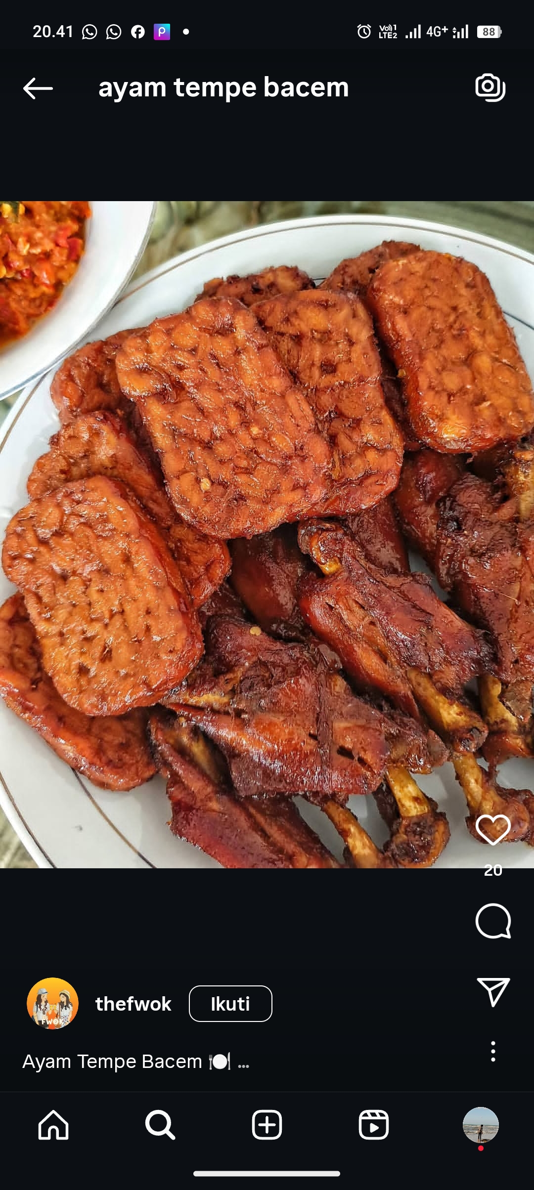 Resep ayam tempe bacem