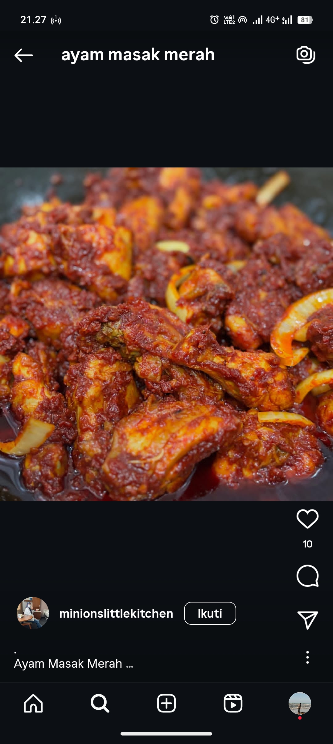 Resep ayam masak merah