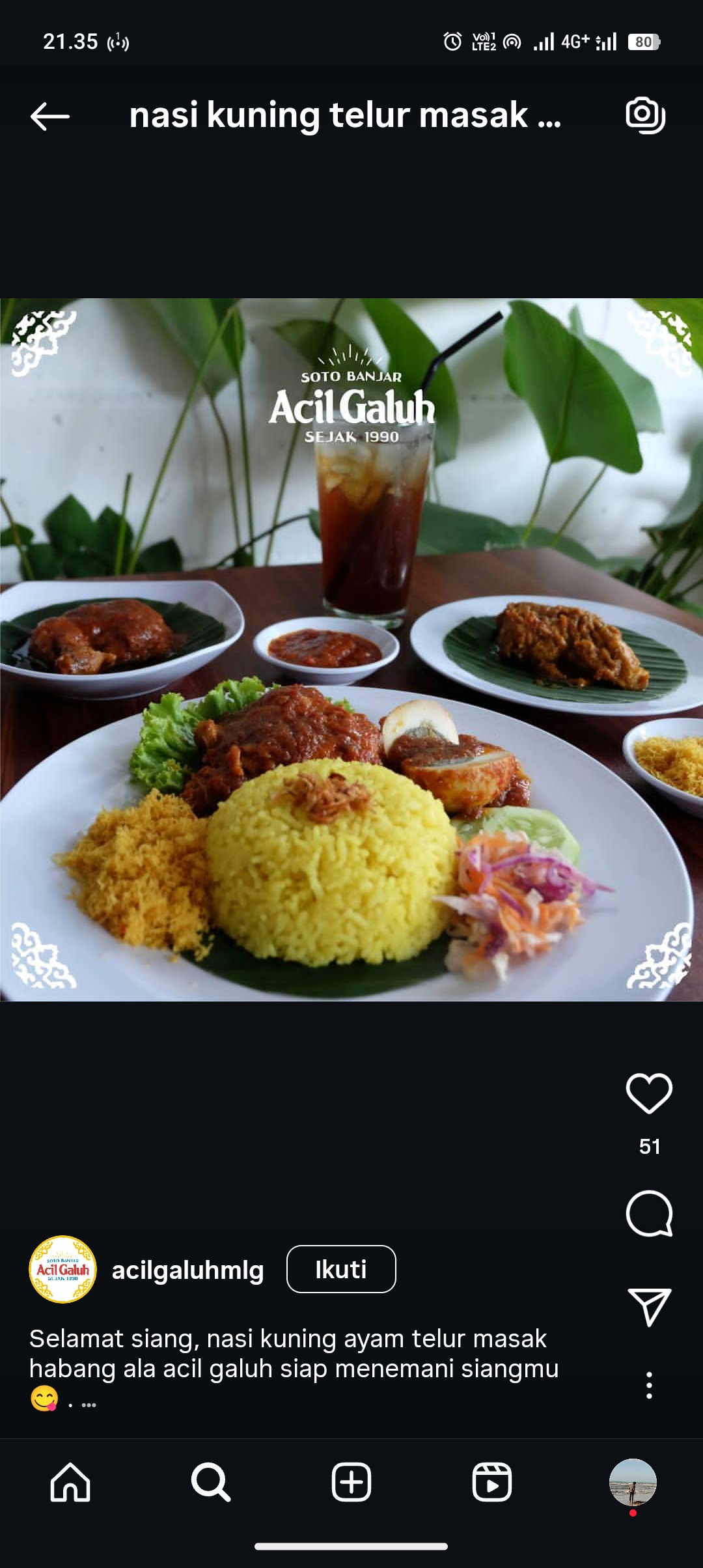 Resep nasi kuning telur masak habang