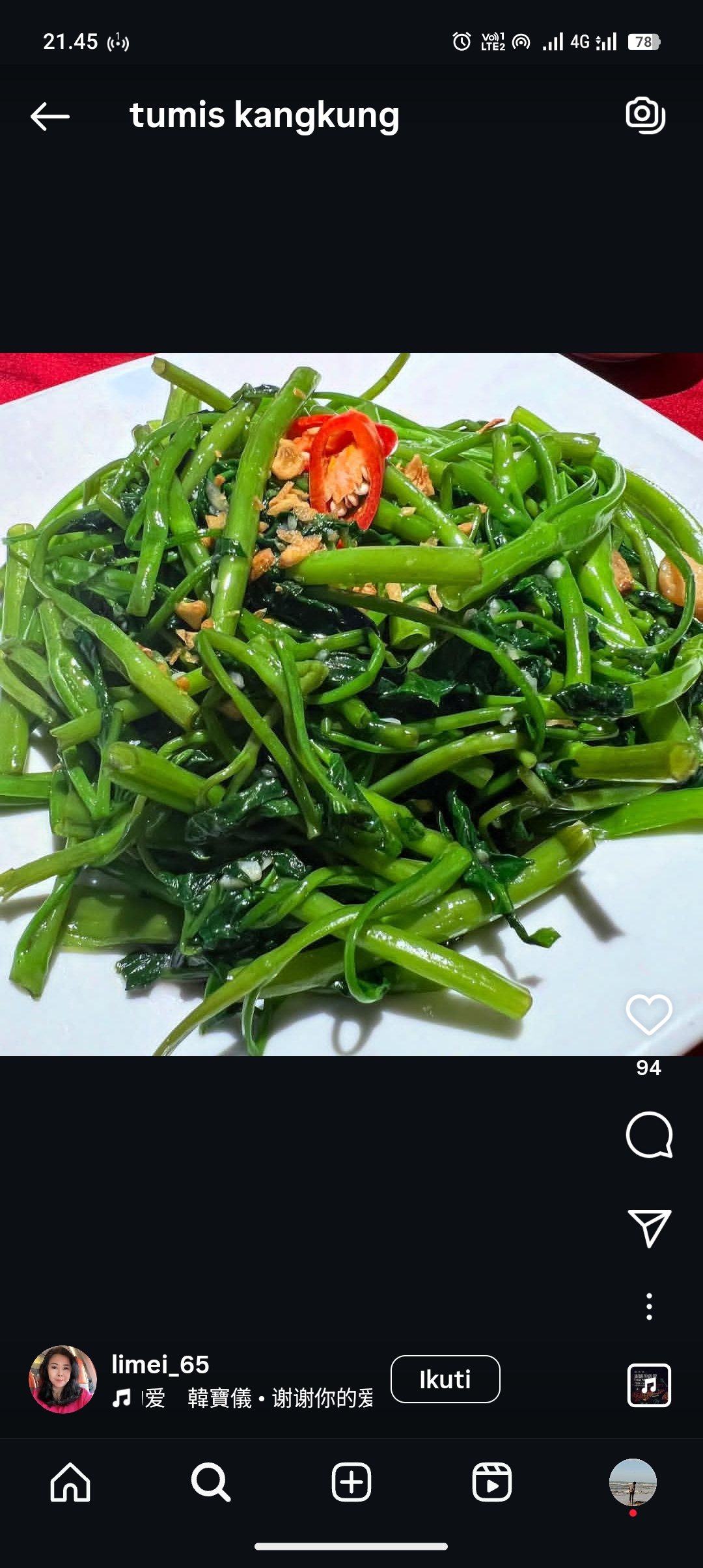 Resep tumis kangkung