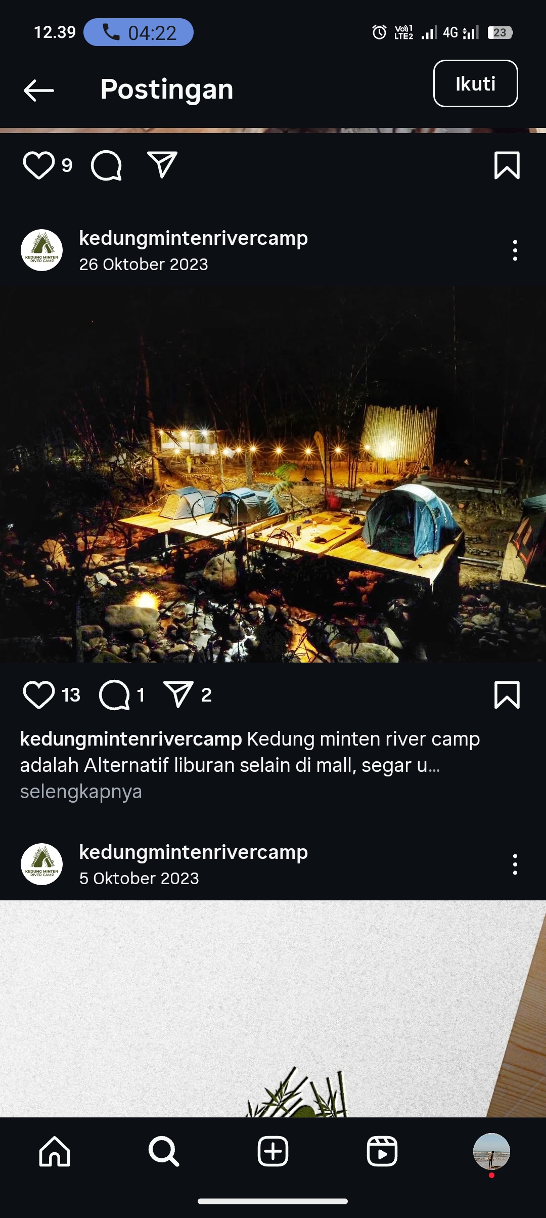 Camping bareng keluarga di  Kedung Minten River Camp
