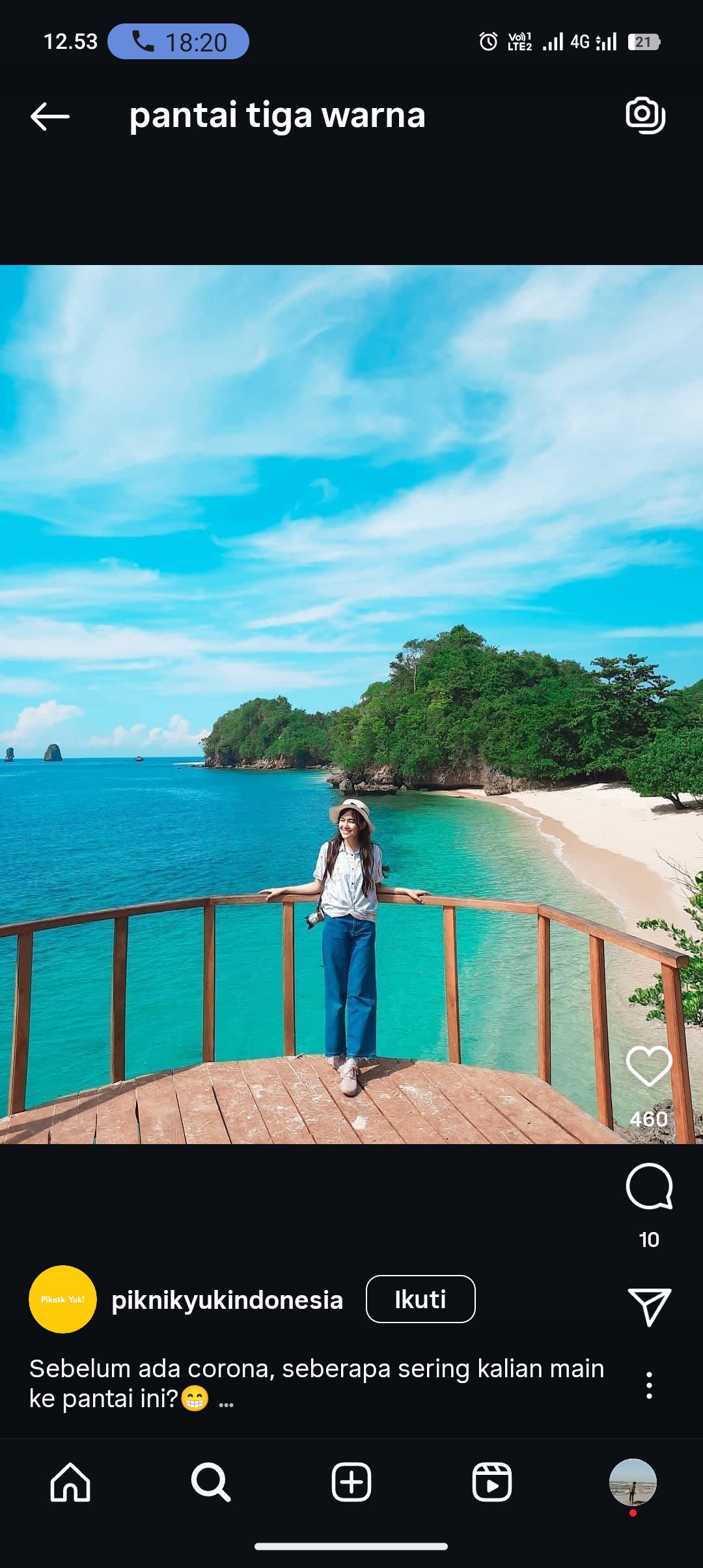 Wisata pantai Tiga Warna