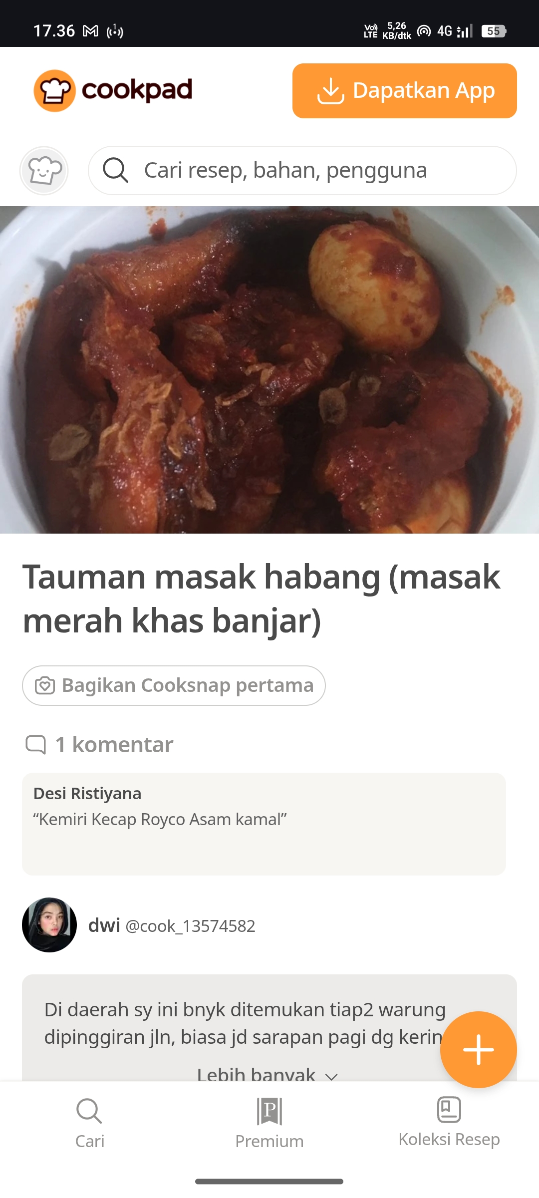 Tauman Masak Habang