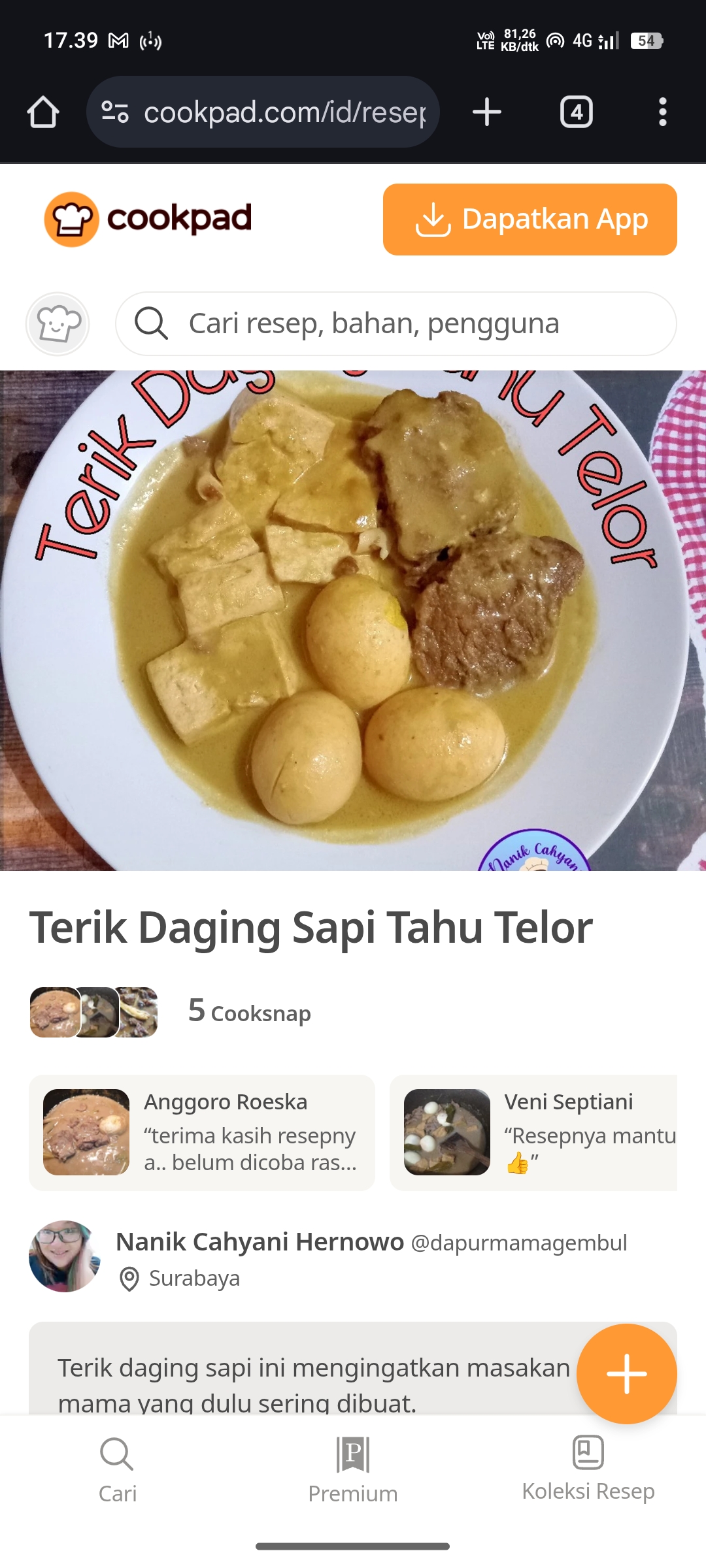 Terik Daging Sapi Tahu Telor