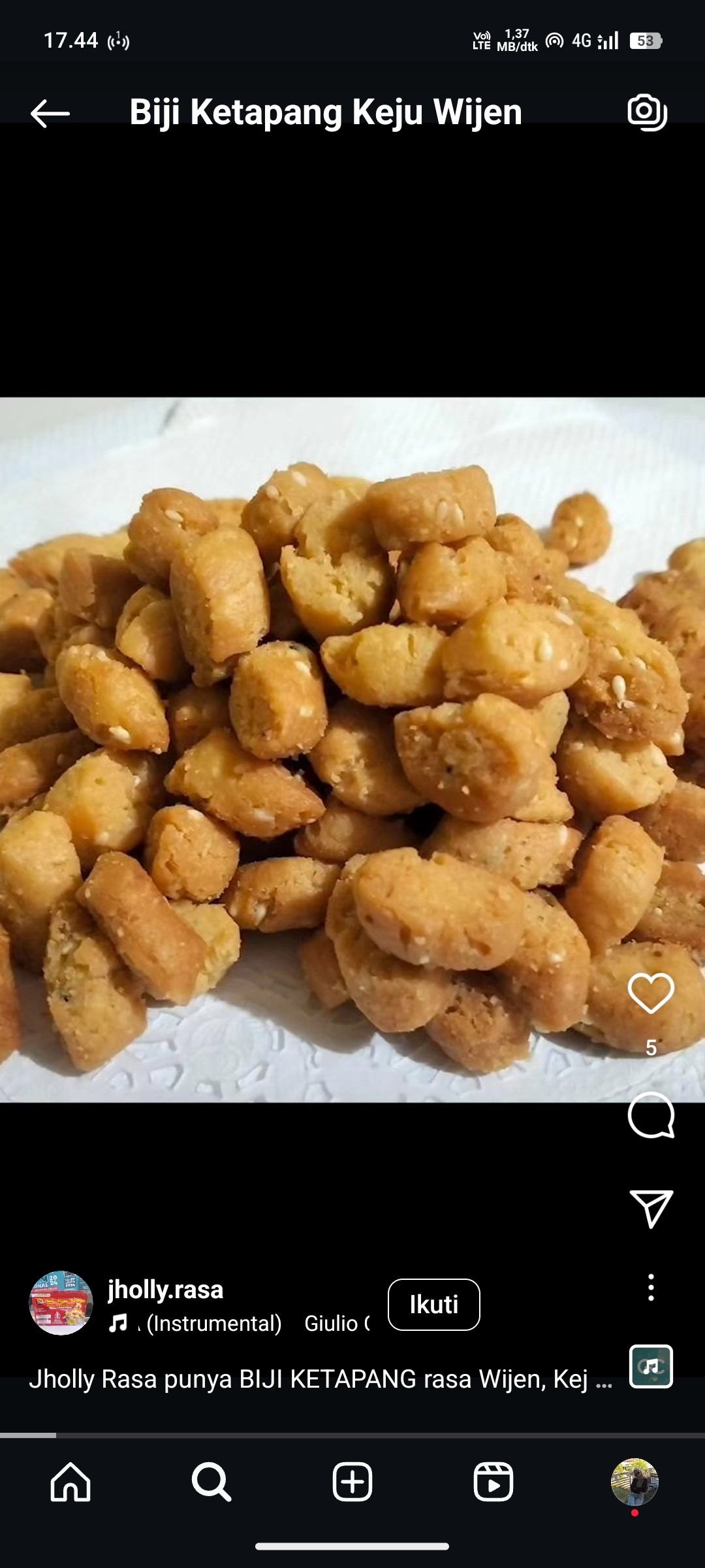 Biji Ketapang Keju Wijen