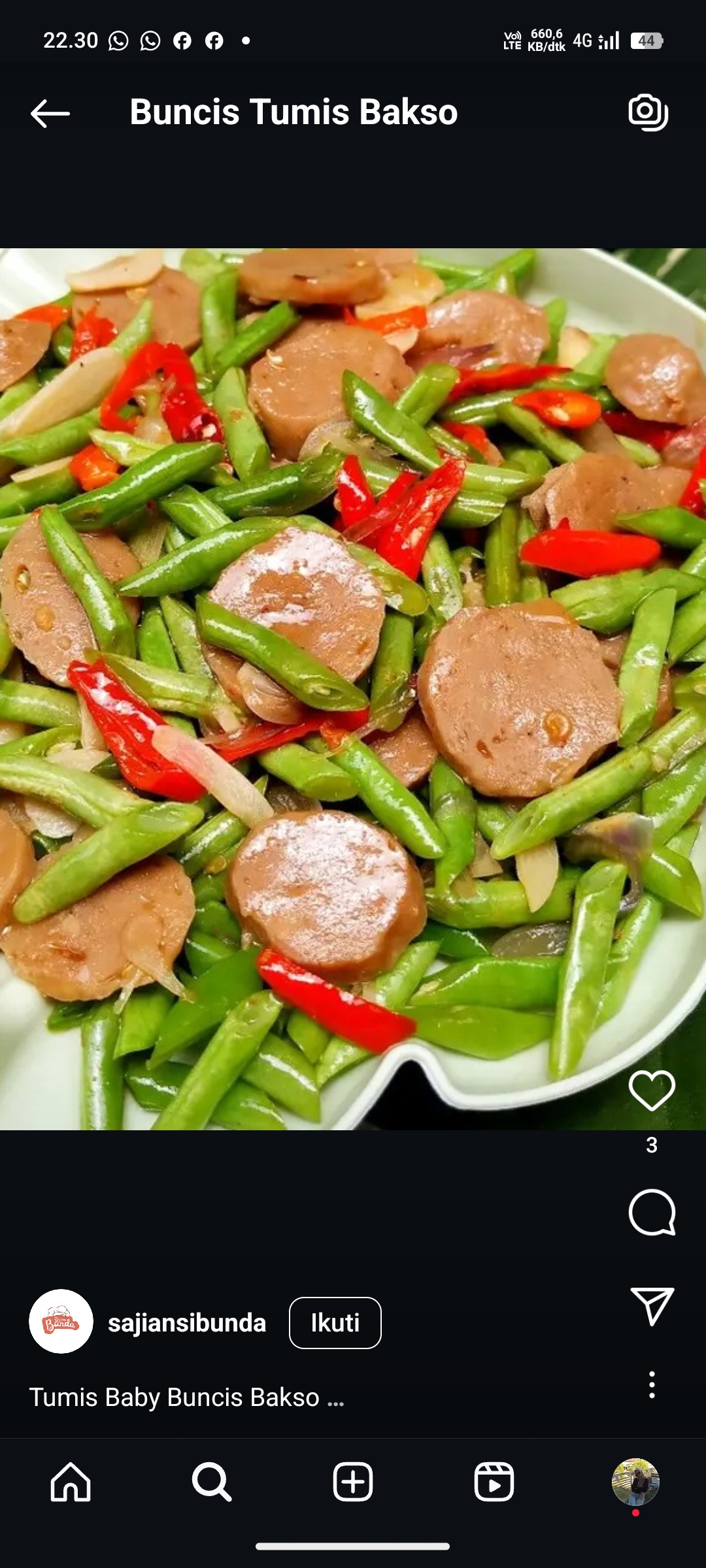 Buncis Tumis Bakso