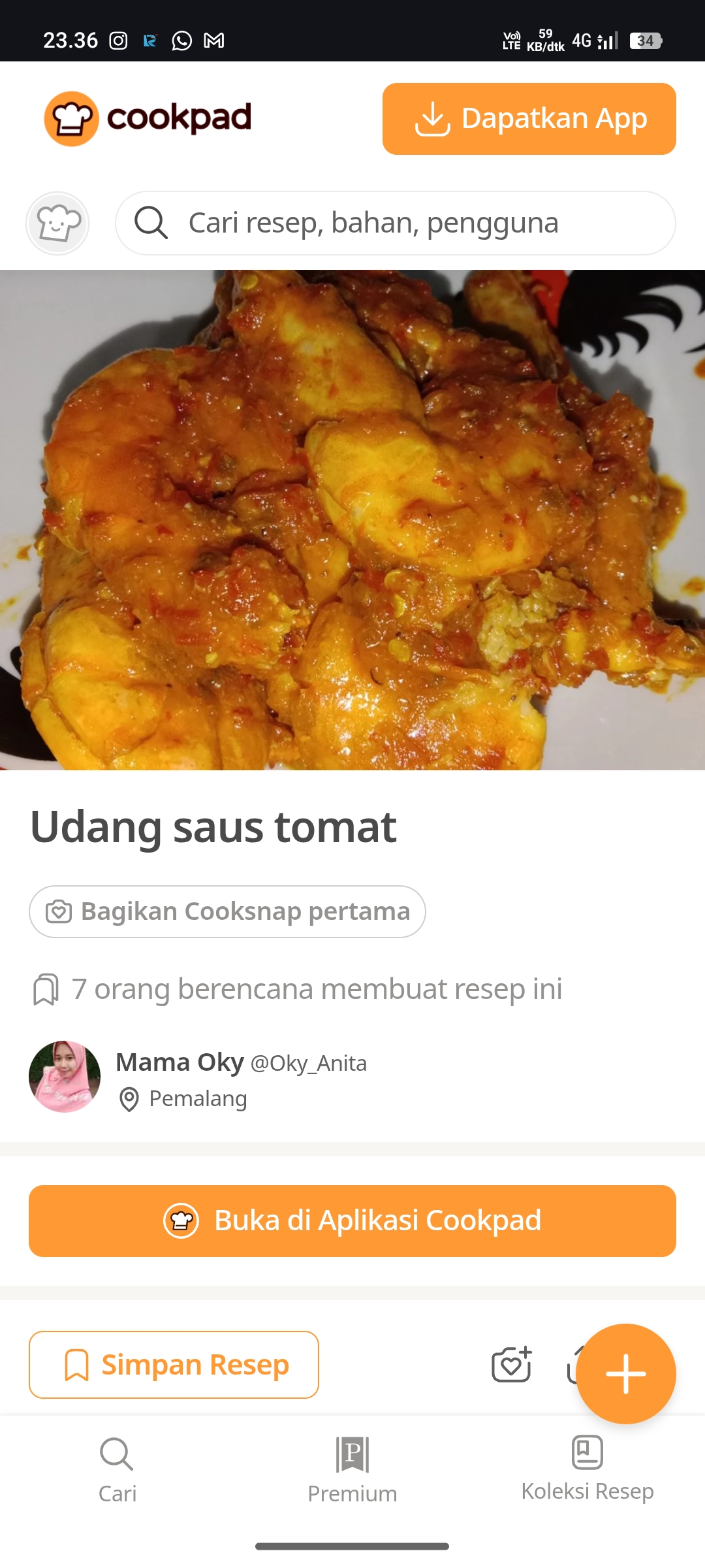 Udang Saus Tomat