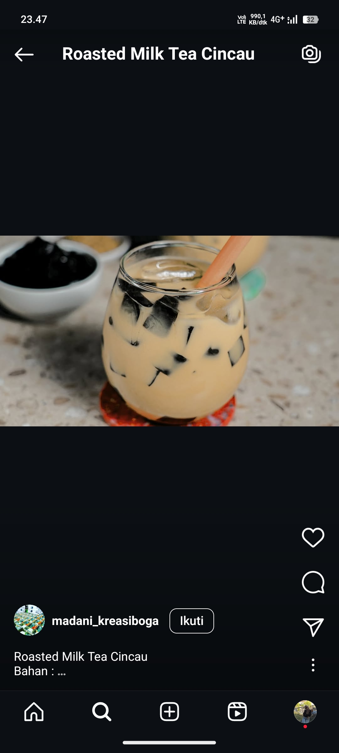 Roasted Milk Tea Cincau