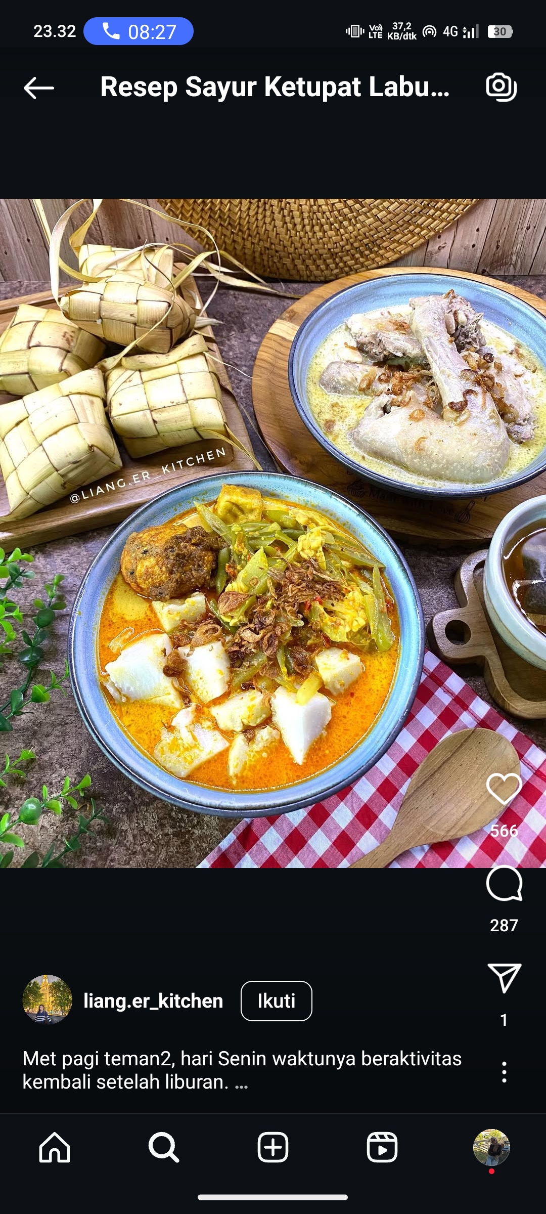 Sayur Ketupat Labu Siam