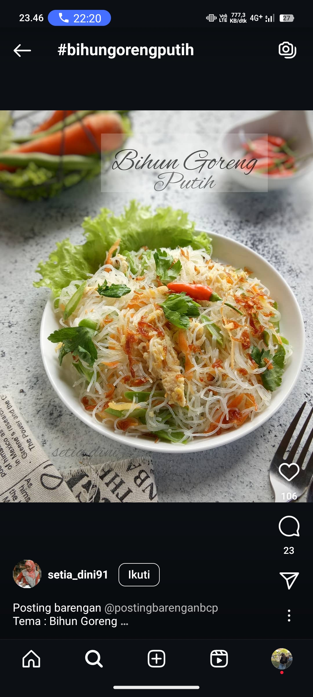 Bihun Goreng Putih