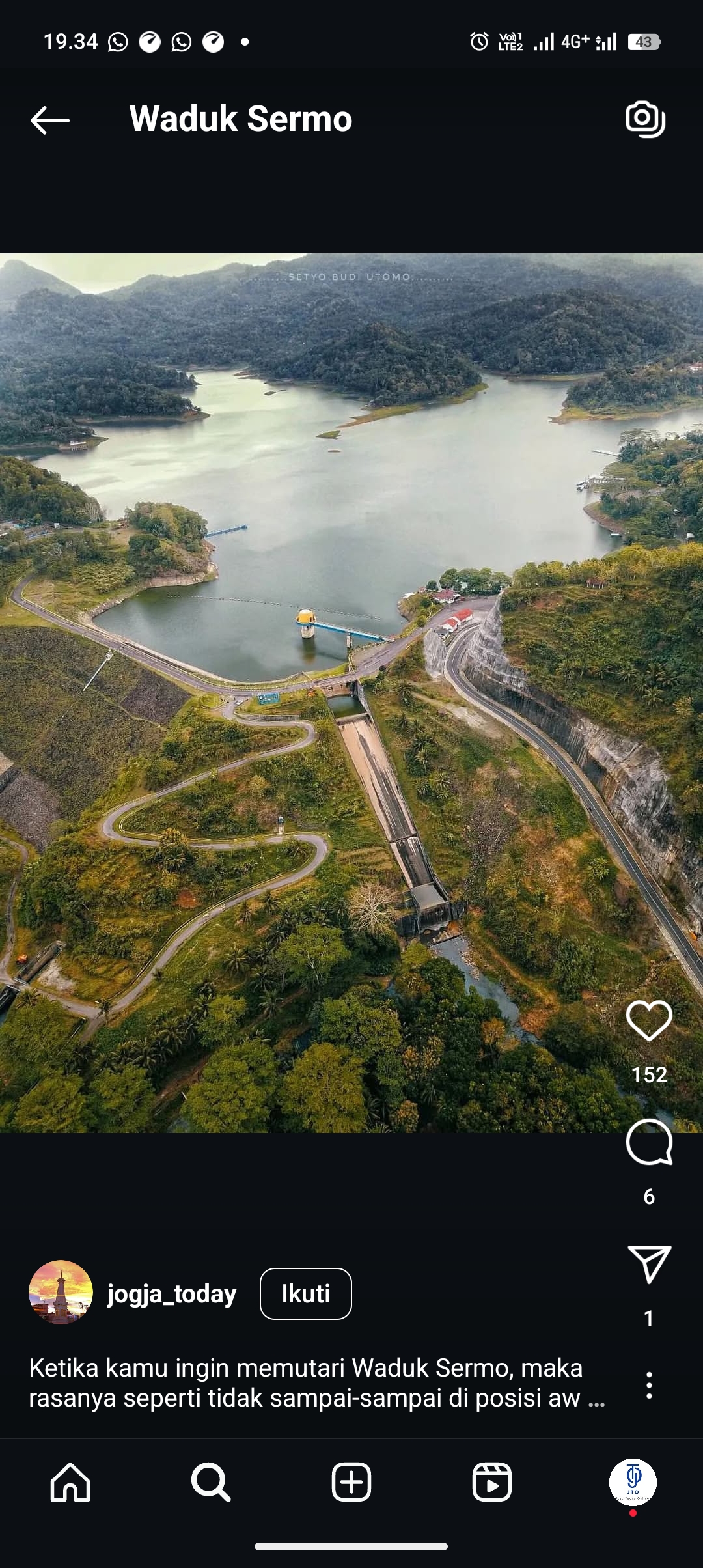 Potret indah waduk Sermo