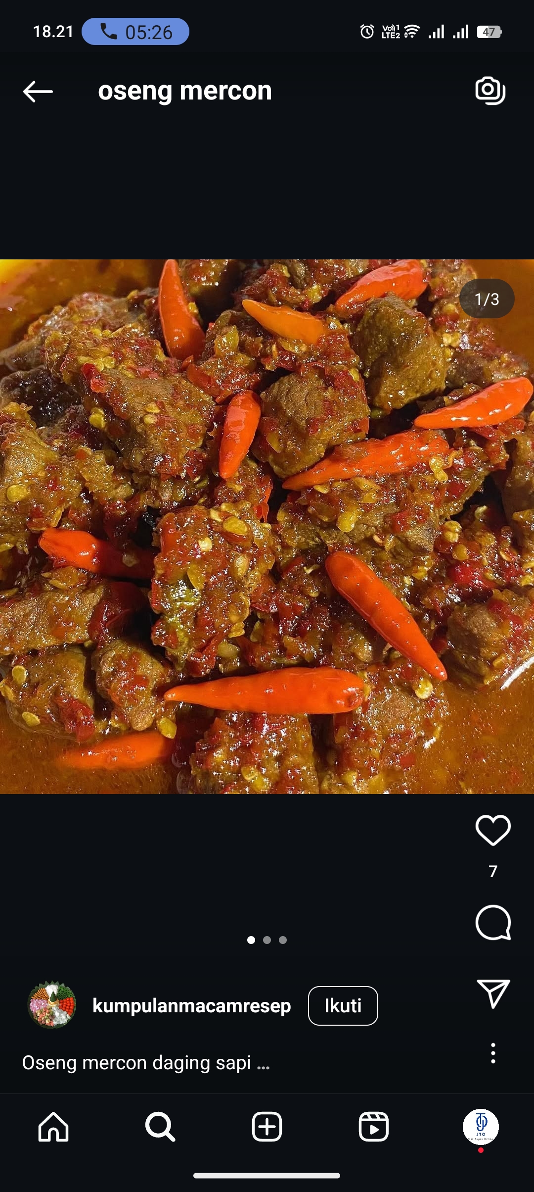 Resep Oseng Mercon