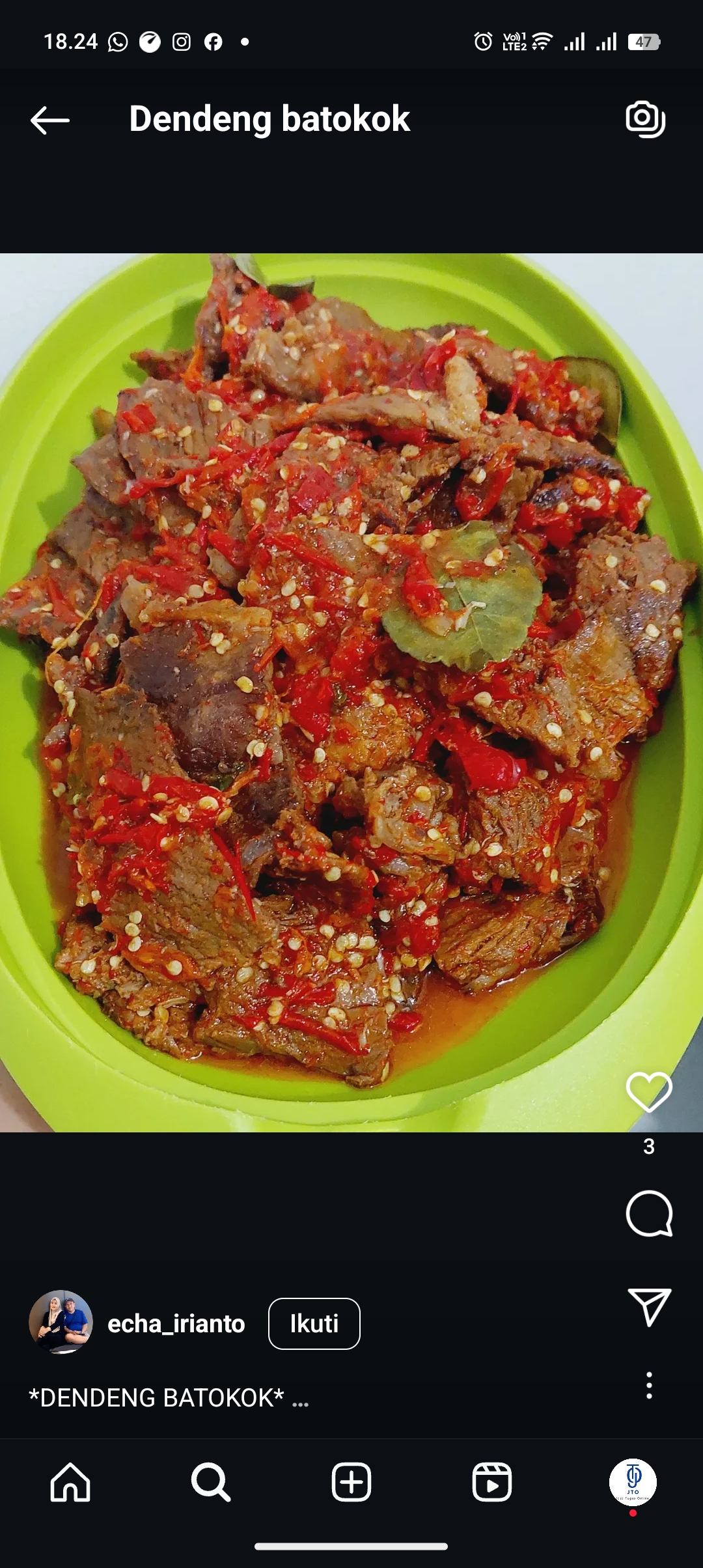 Dendeng Batokok dari daging kurban