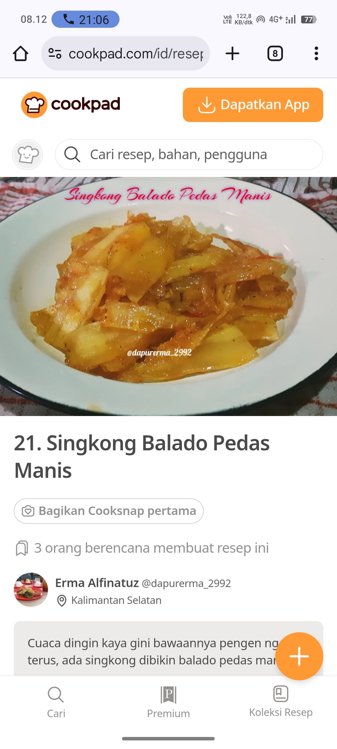 Singkong Balado Pedas Manis