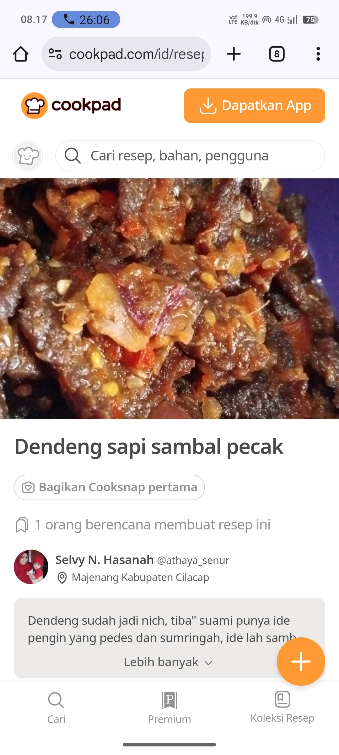 Dendeng Sapi Daging Kurban Sambal Pecak