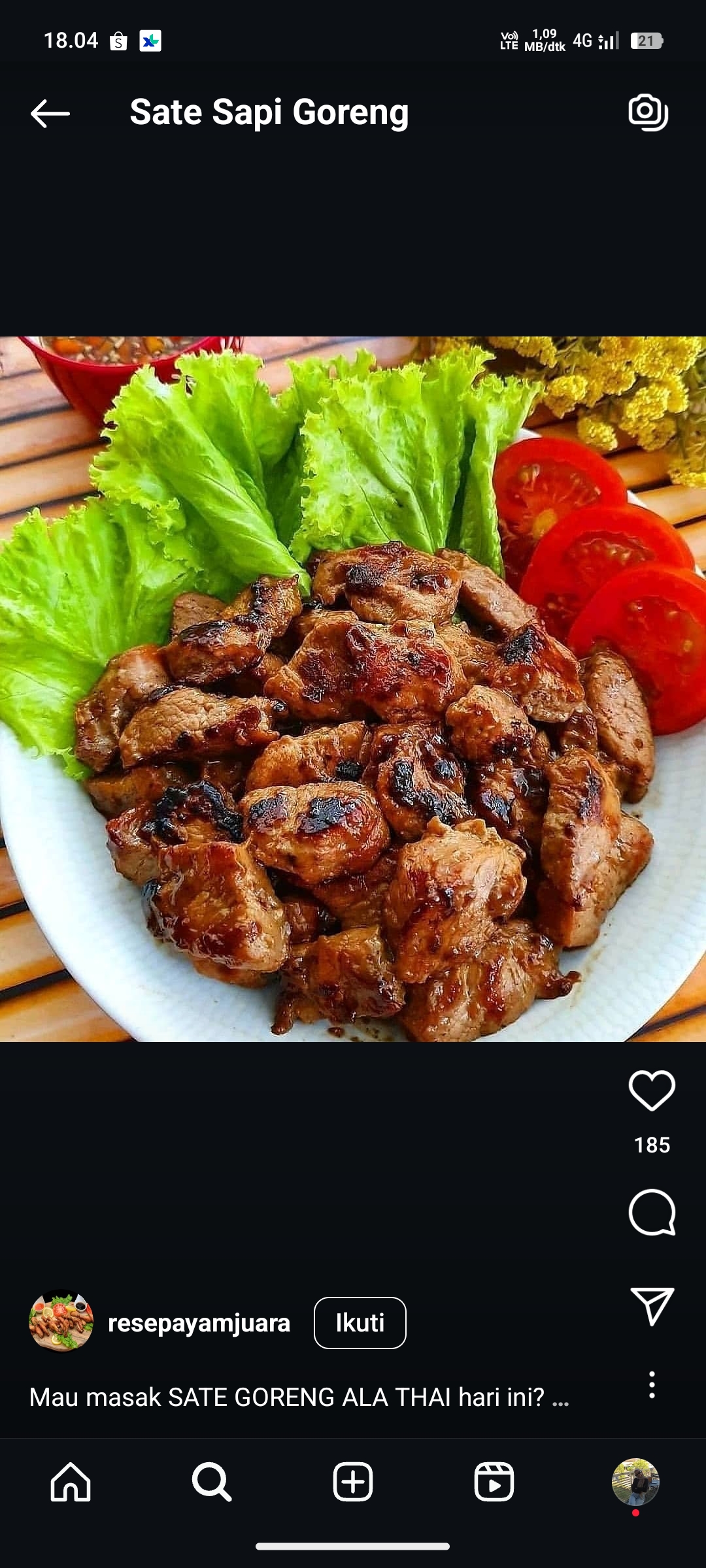 Sate Sapi Goreng
