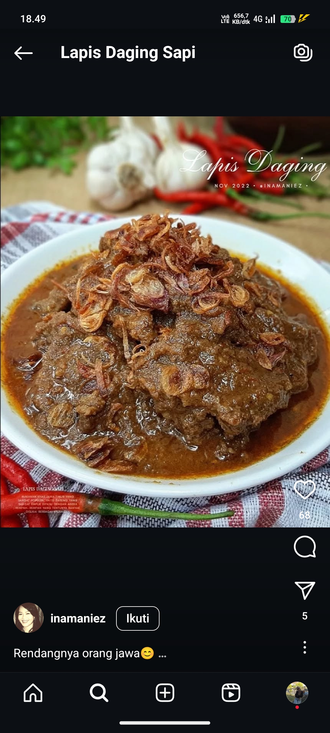 Lapis Daging Sapi