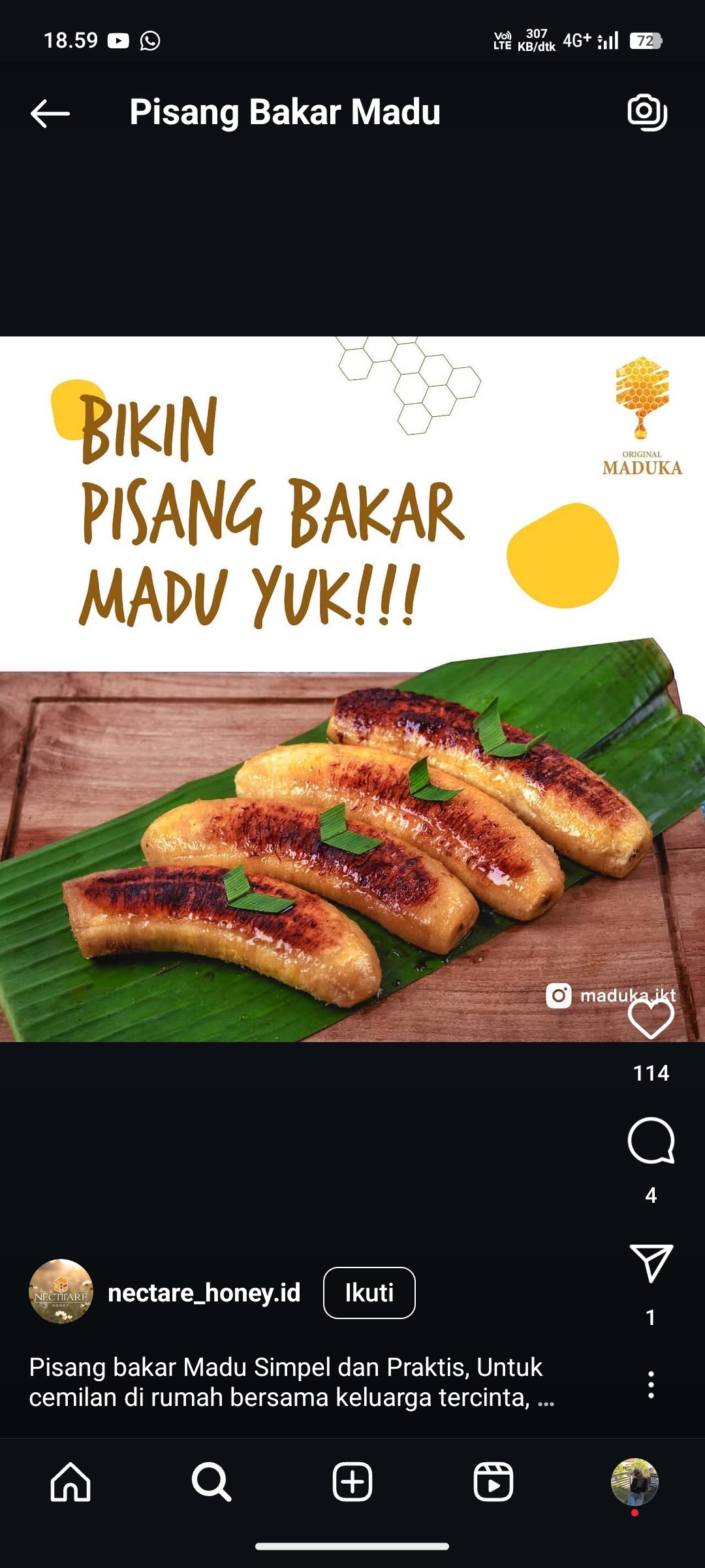 Pisang Bakar Madu