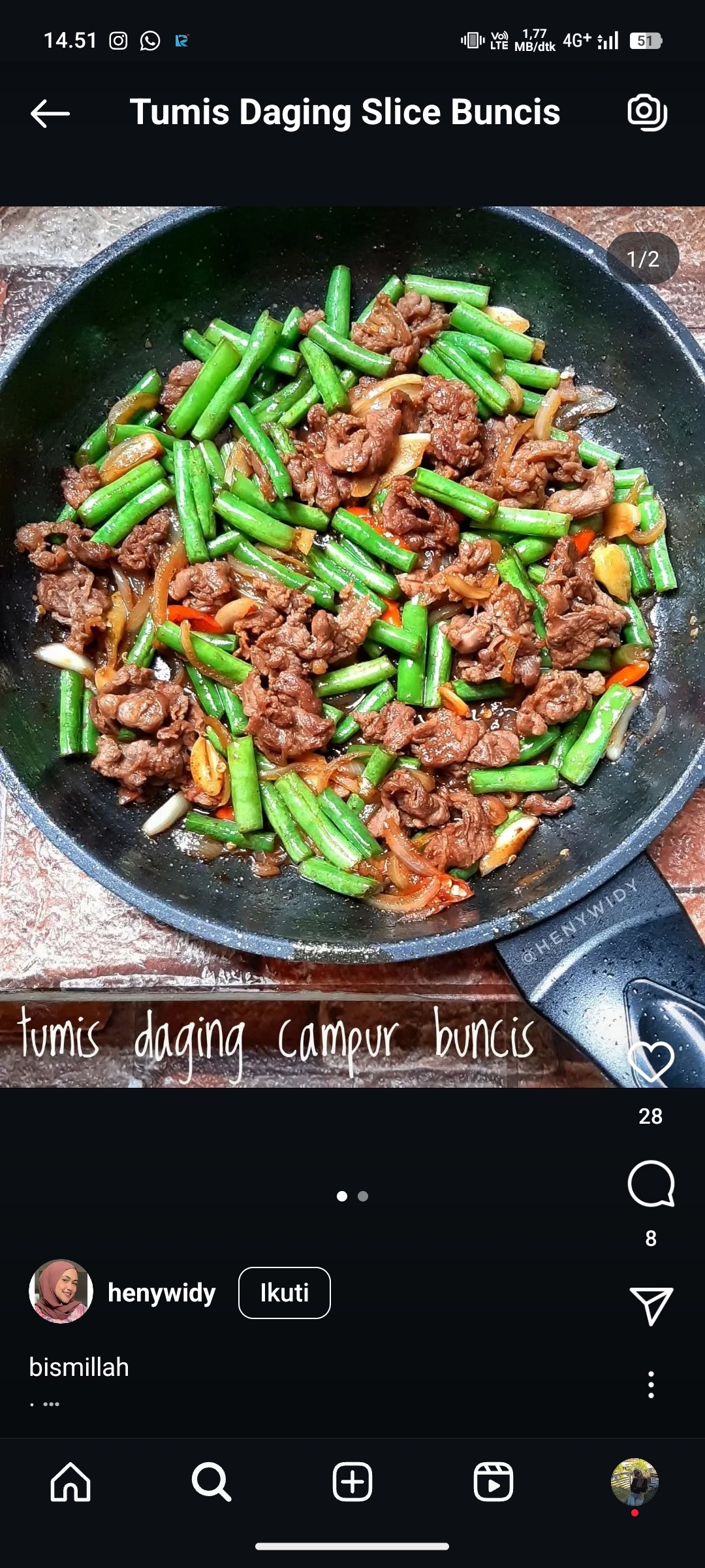 Tumis Daging Slice Buncis