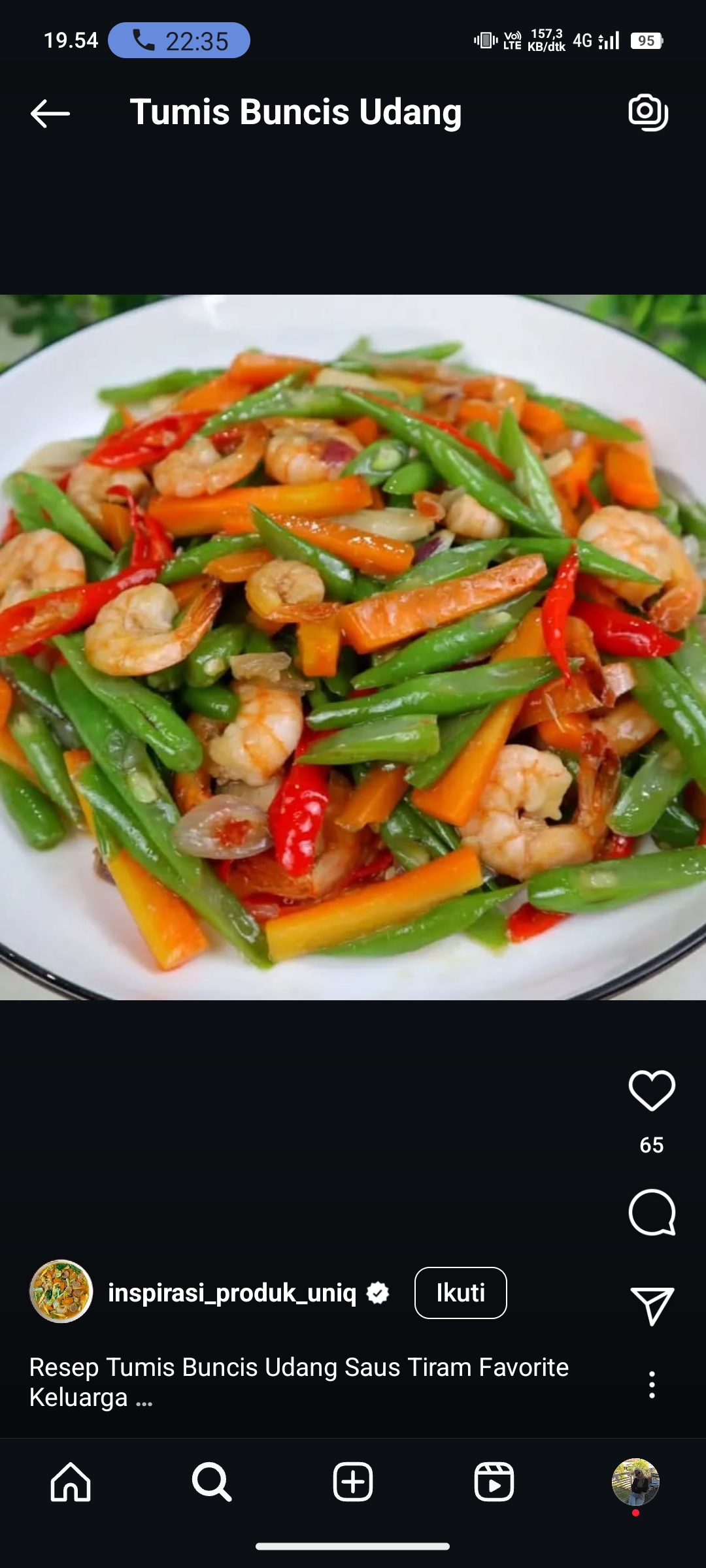 Tumis Buncis Udang