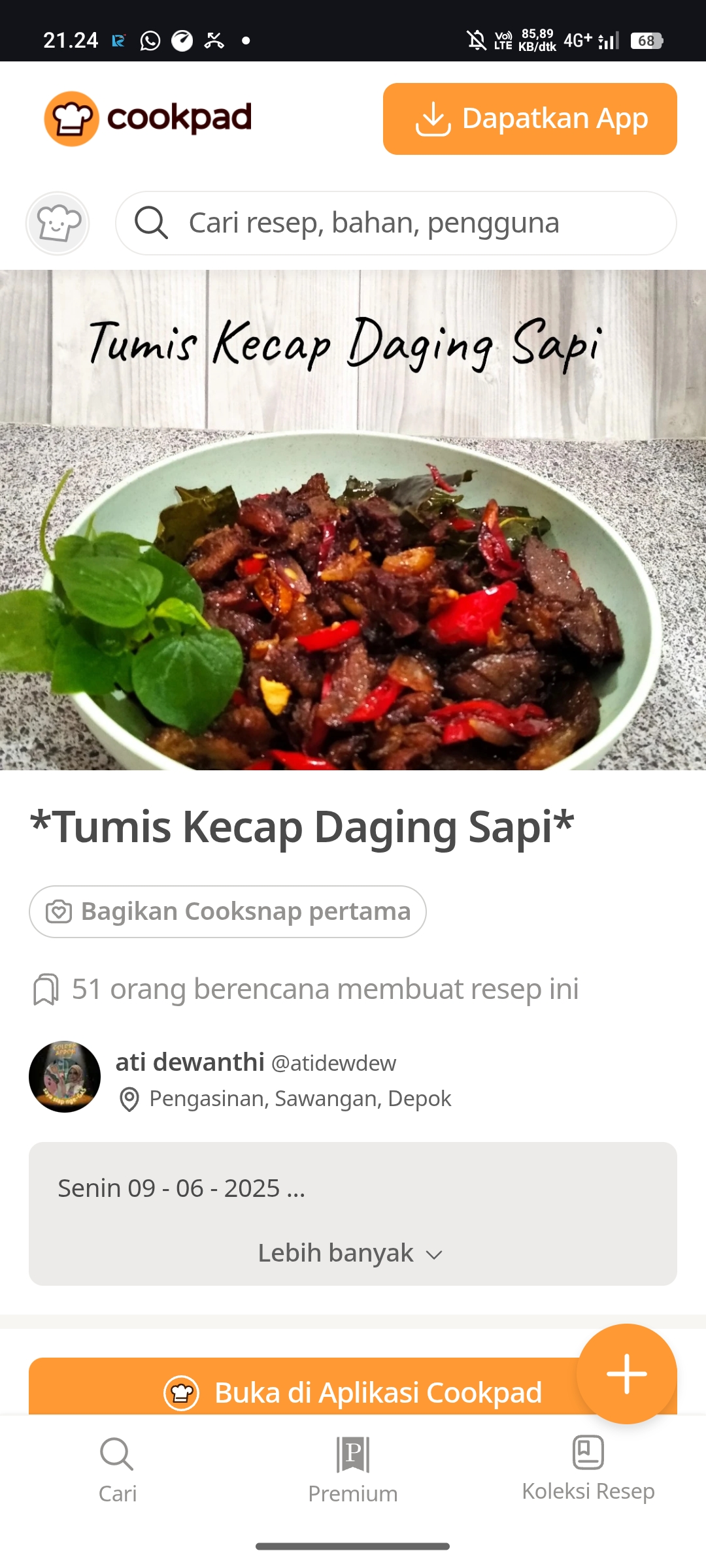 tumis kecap daging sapi