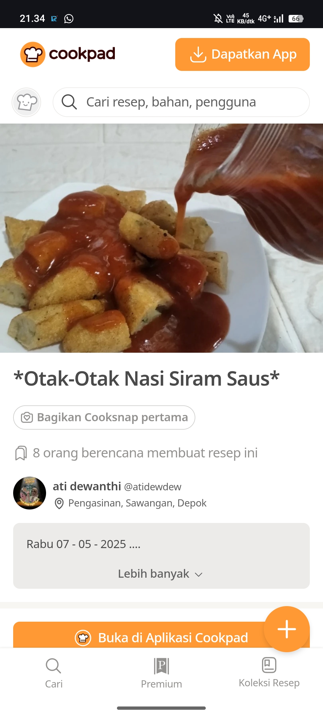 Otak-Otak Nasi Siram Saus Pedas