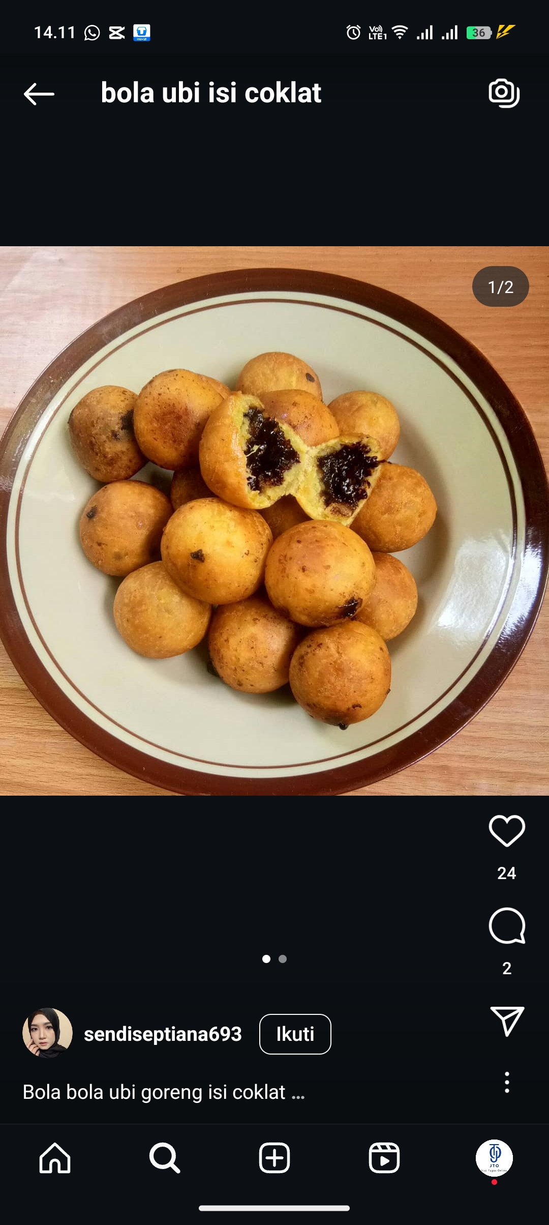 Resep Bola Ubi Cokelat