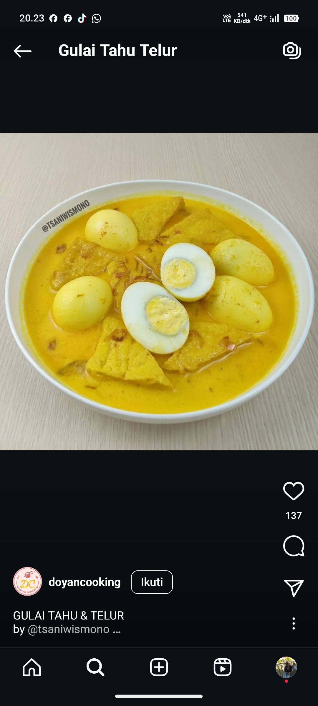 Gulai Tahu Telur