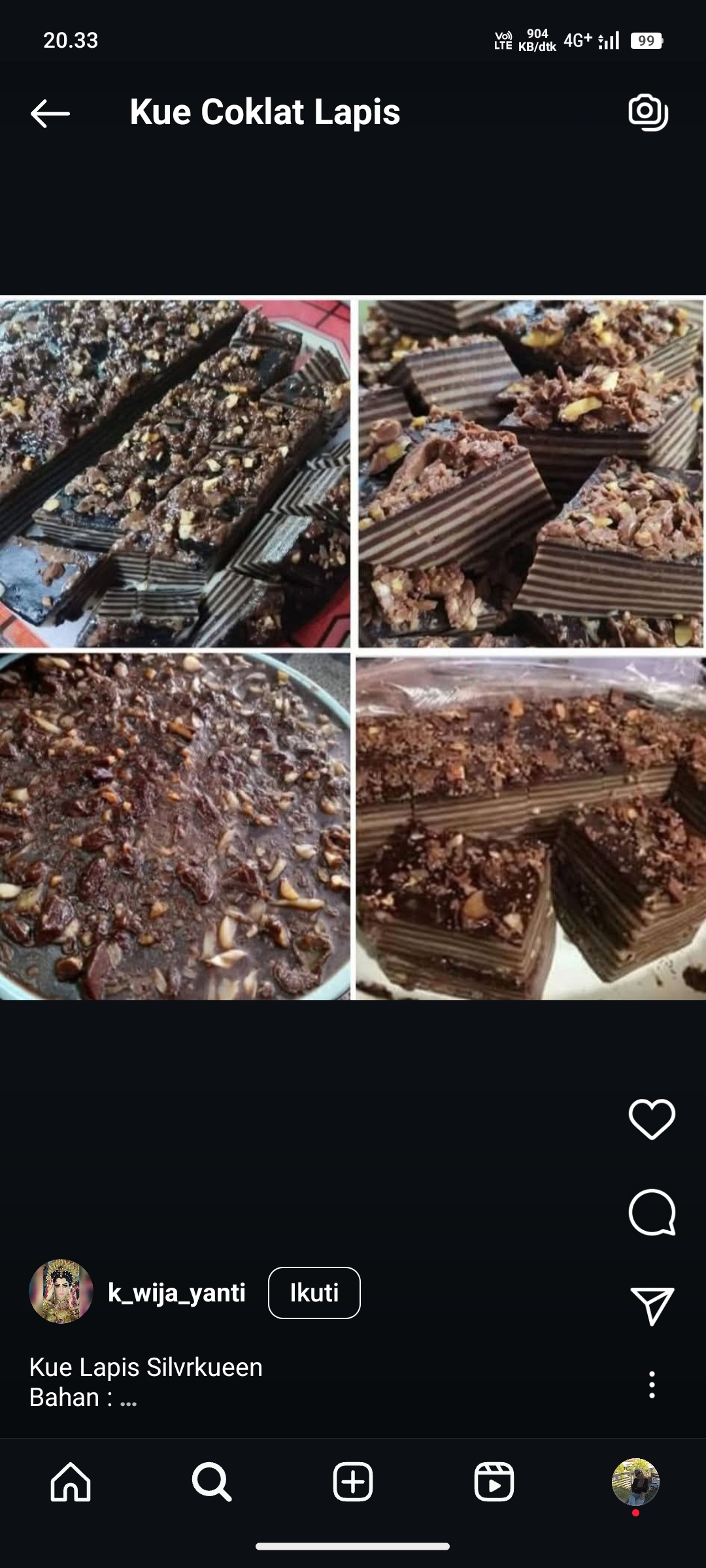 Ilustrasi Kue Coklat Lapis