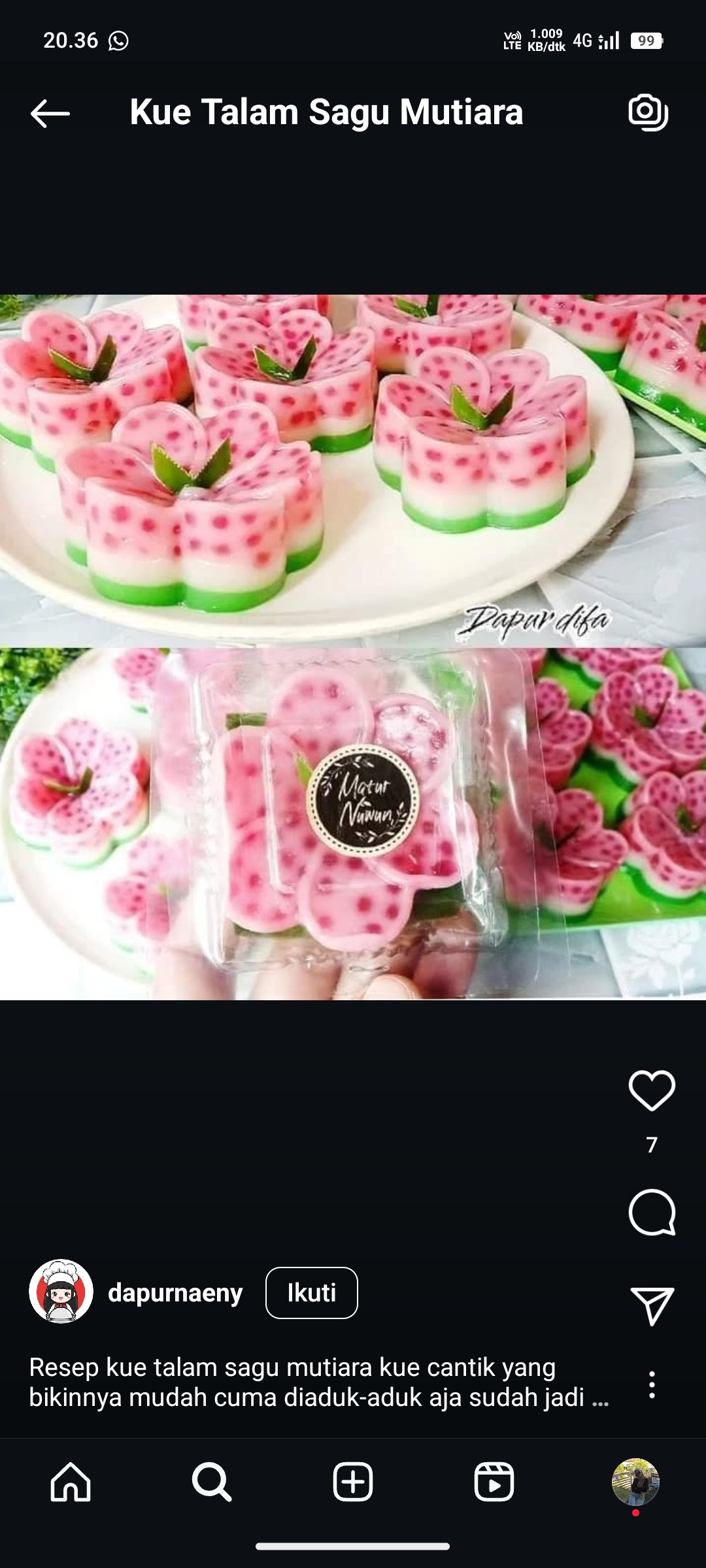 Kue Talam Sagu Mutiara