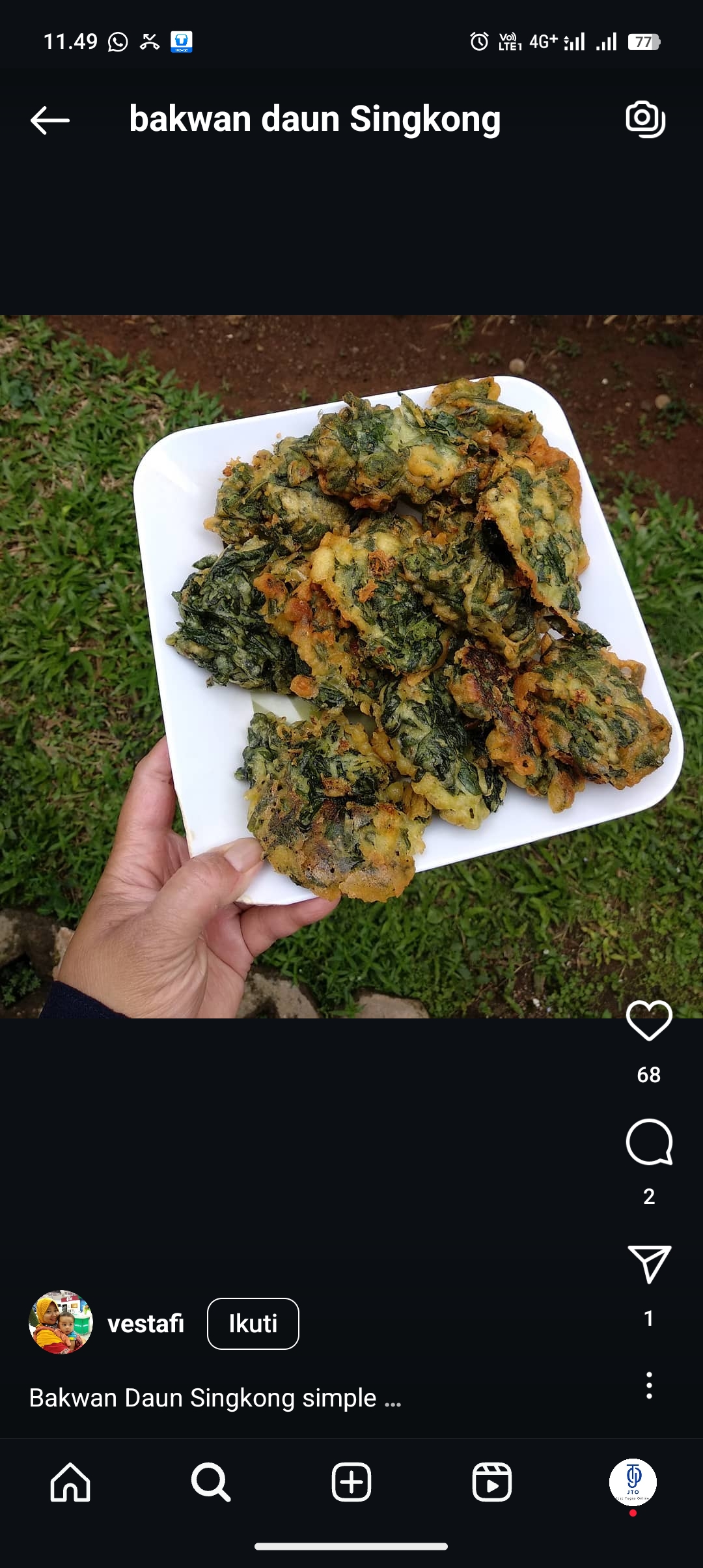 Resep Bakwan Daun Singkong dan Wortel