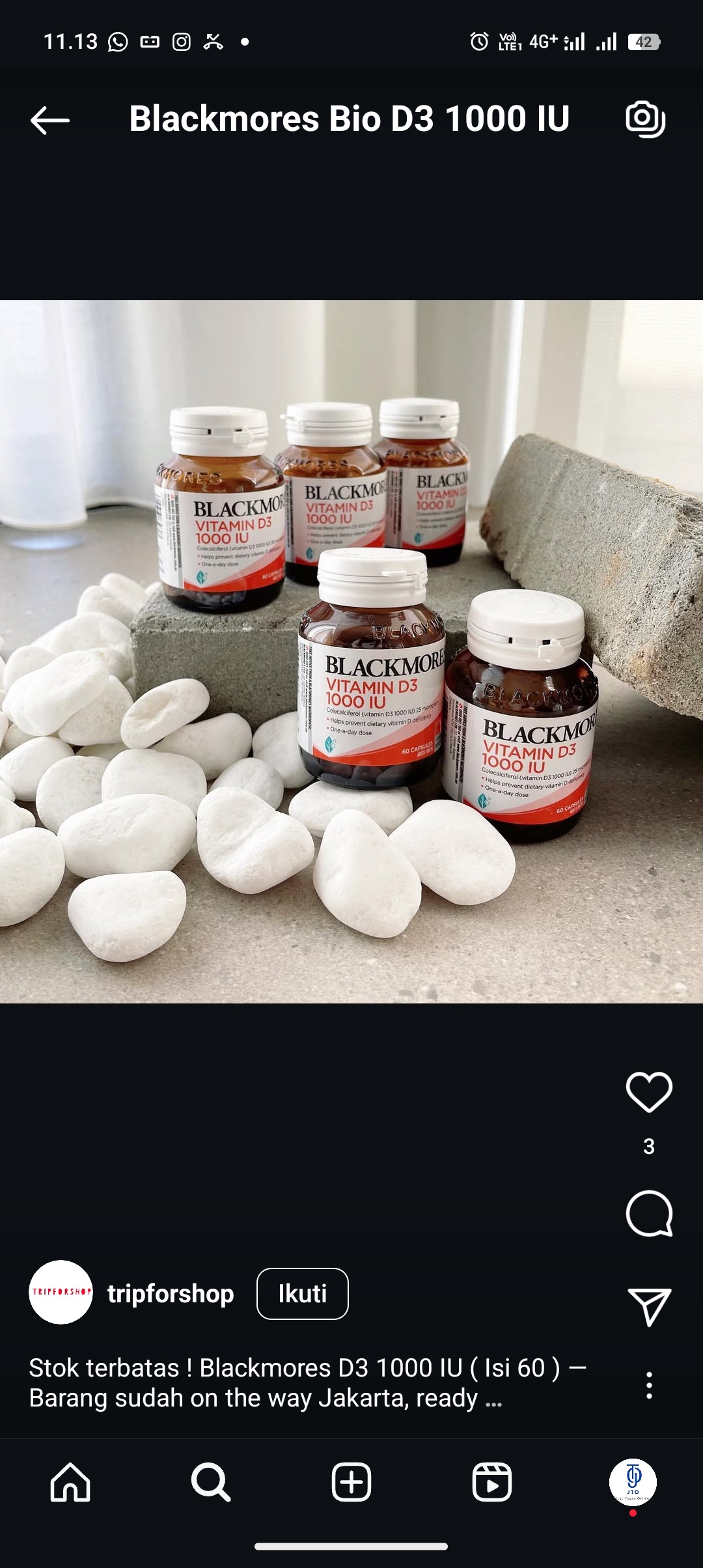 Blackmores D3 1000 IU