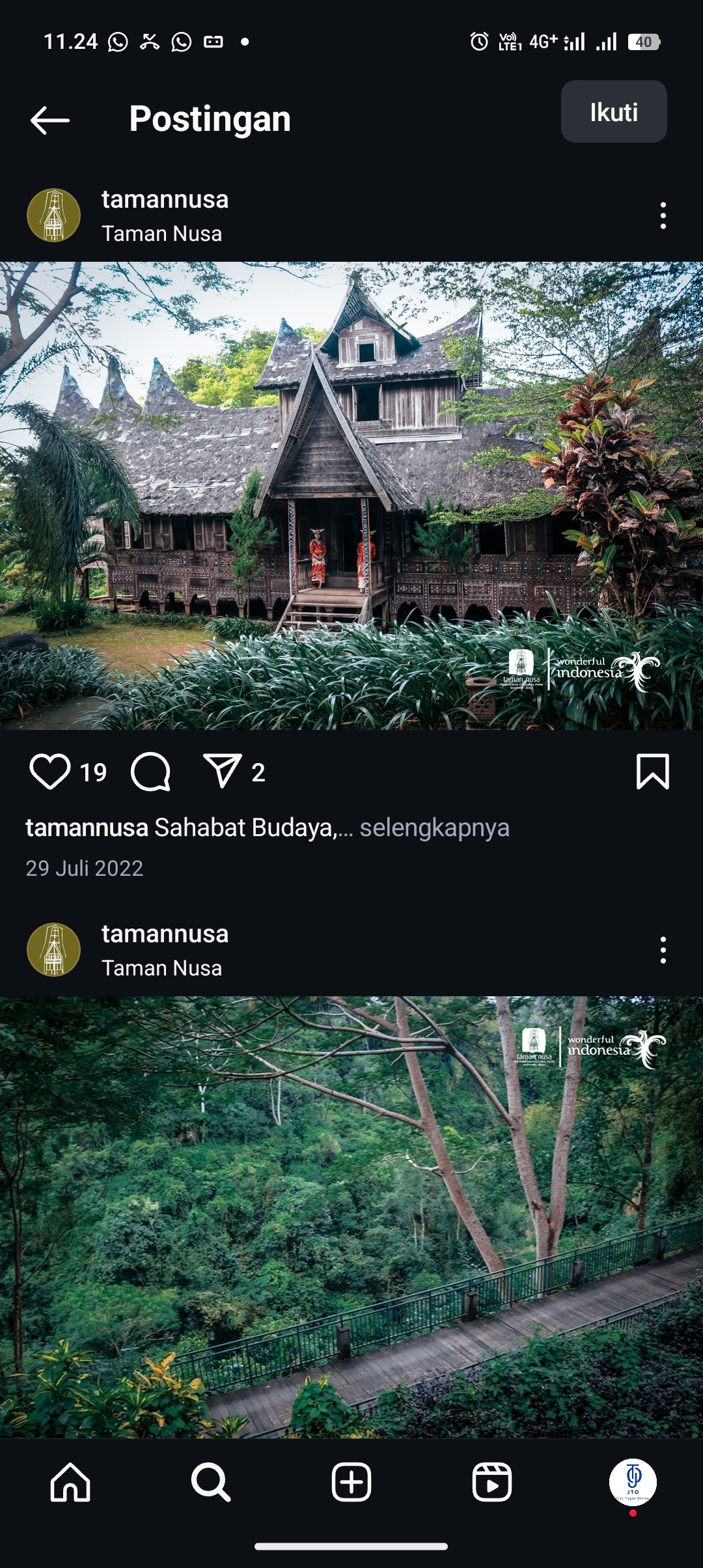 Wisata taman nusa suguhkan pemandangan di seluruh Indonesia