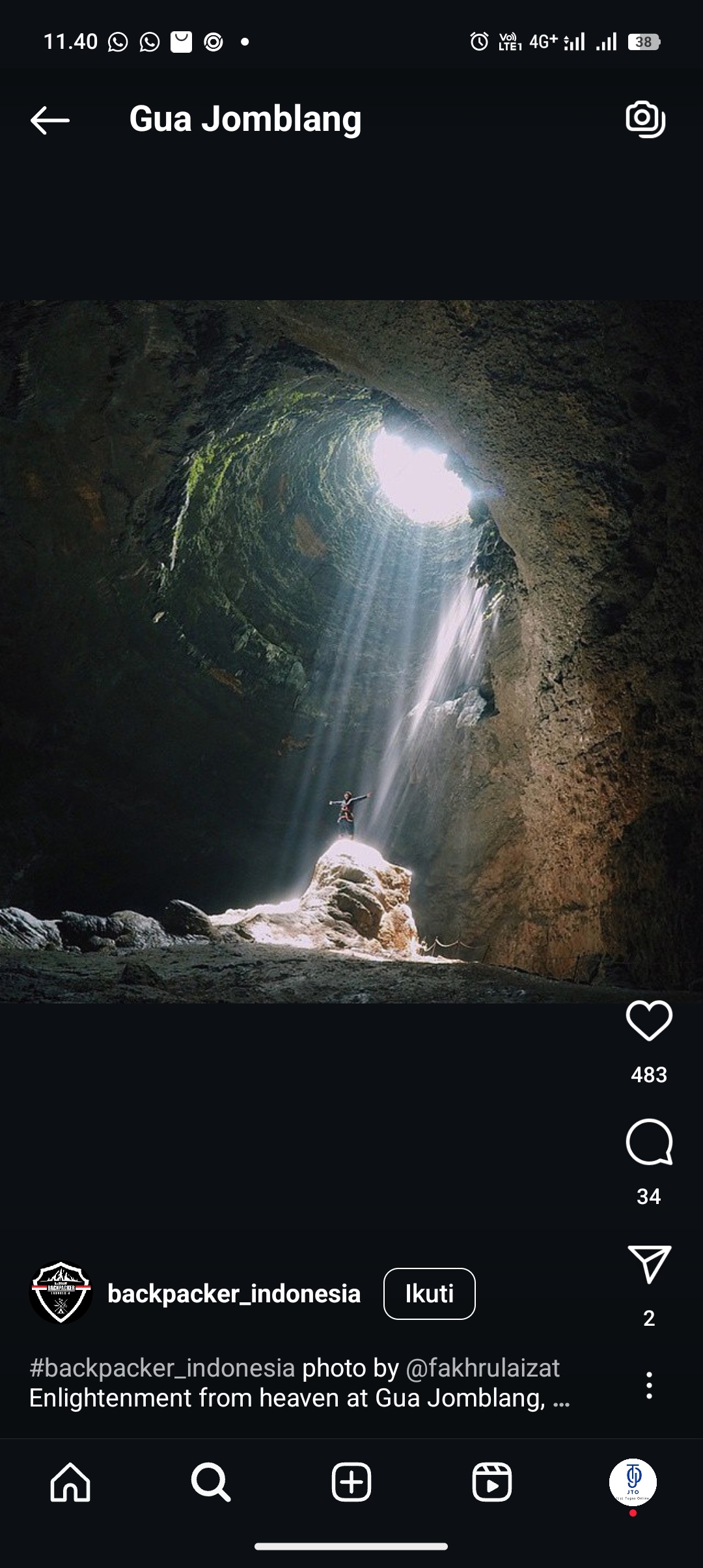 Gua Jomblang yang punya pesona