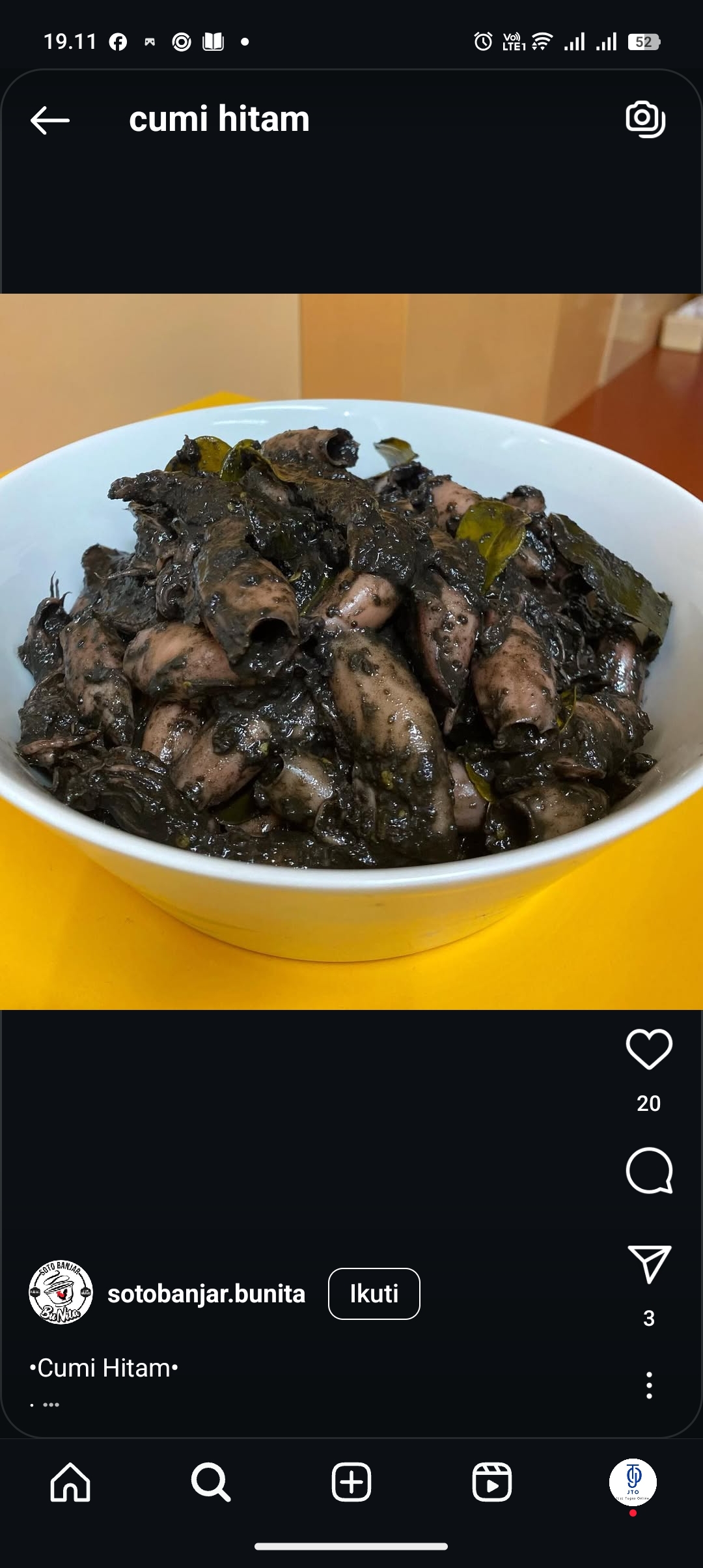 Masak cumi hitam kesukaan suami