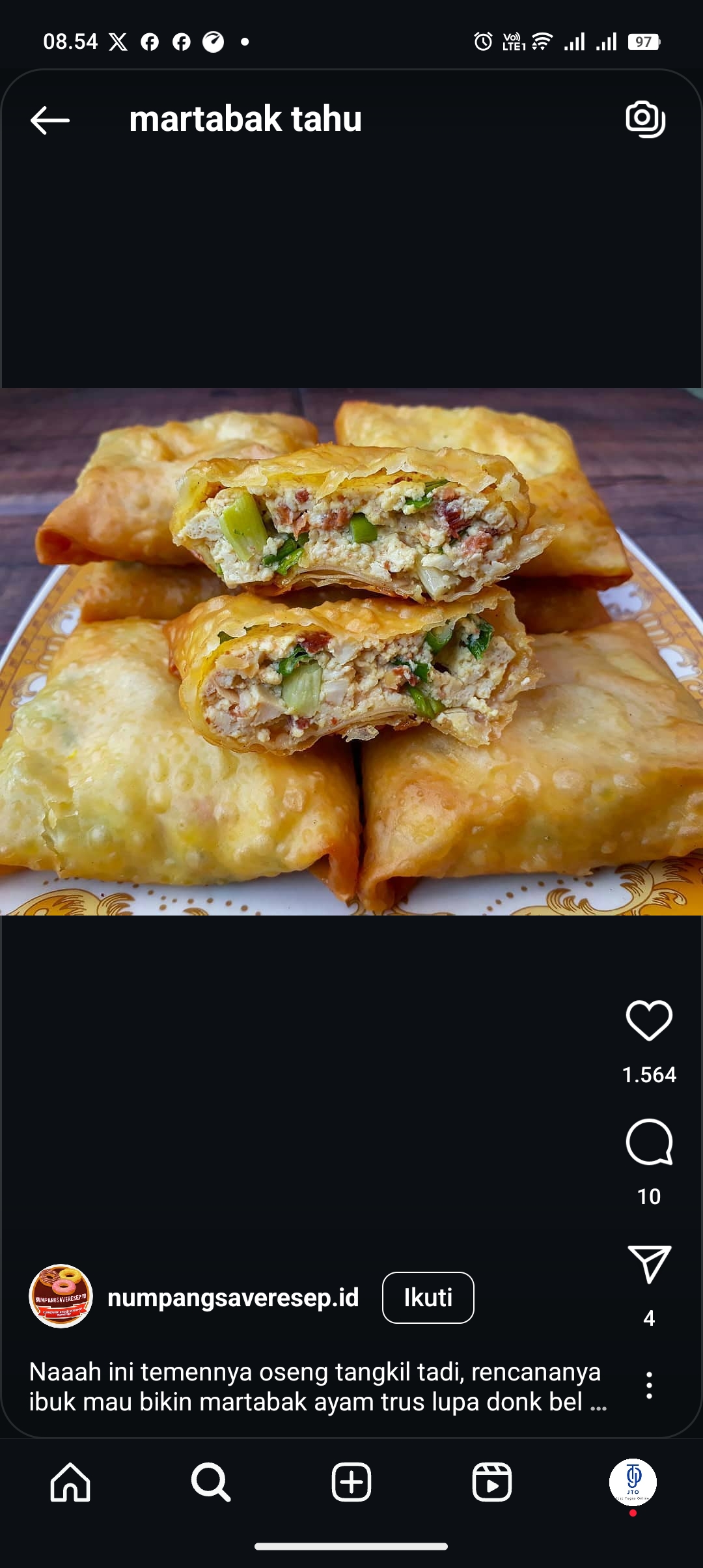 Resep Martabak Tahu Kornet yang bikin keluarga gak bisa berhenti ngemil