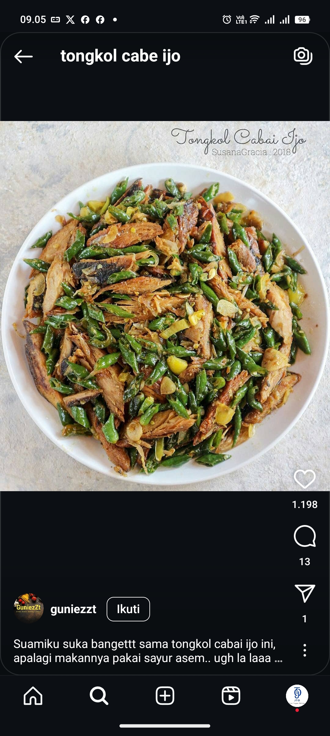 Bikin tongkol cabe ijo pasti bikin keluarga senang