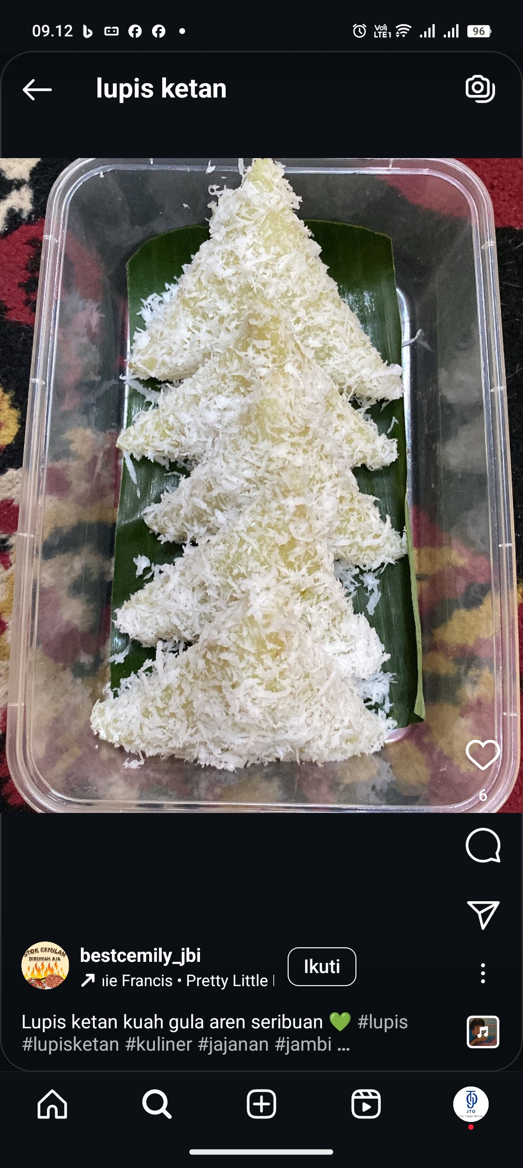 Bikin sendiri lupis ketang di rumah, biar lebih hemat