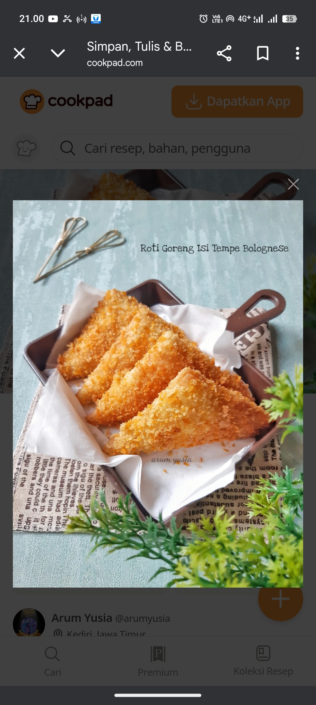 Roti Goreng Isi Tempe Bolognese yang unik dan bikin nagih