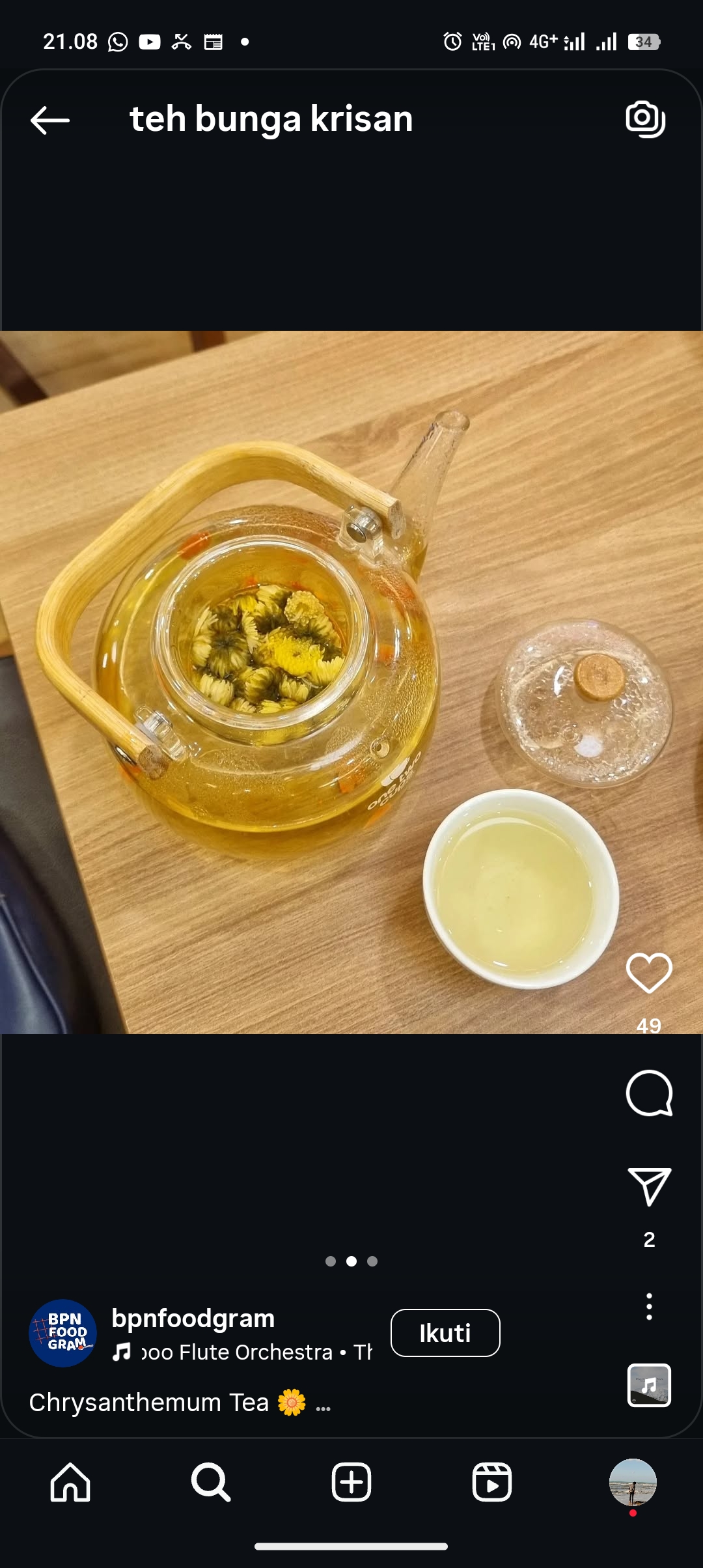 Resep  teh bunga krisan untuk kesehatan