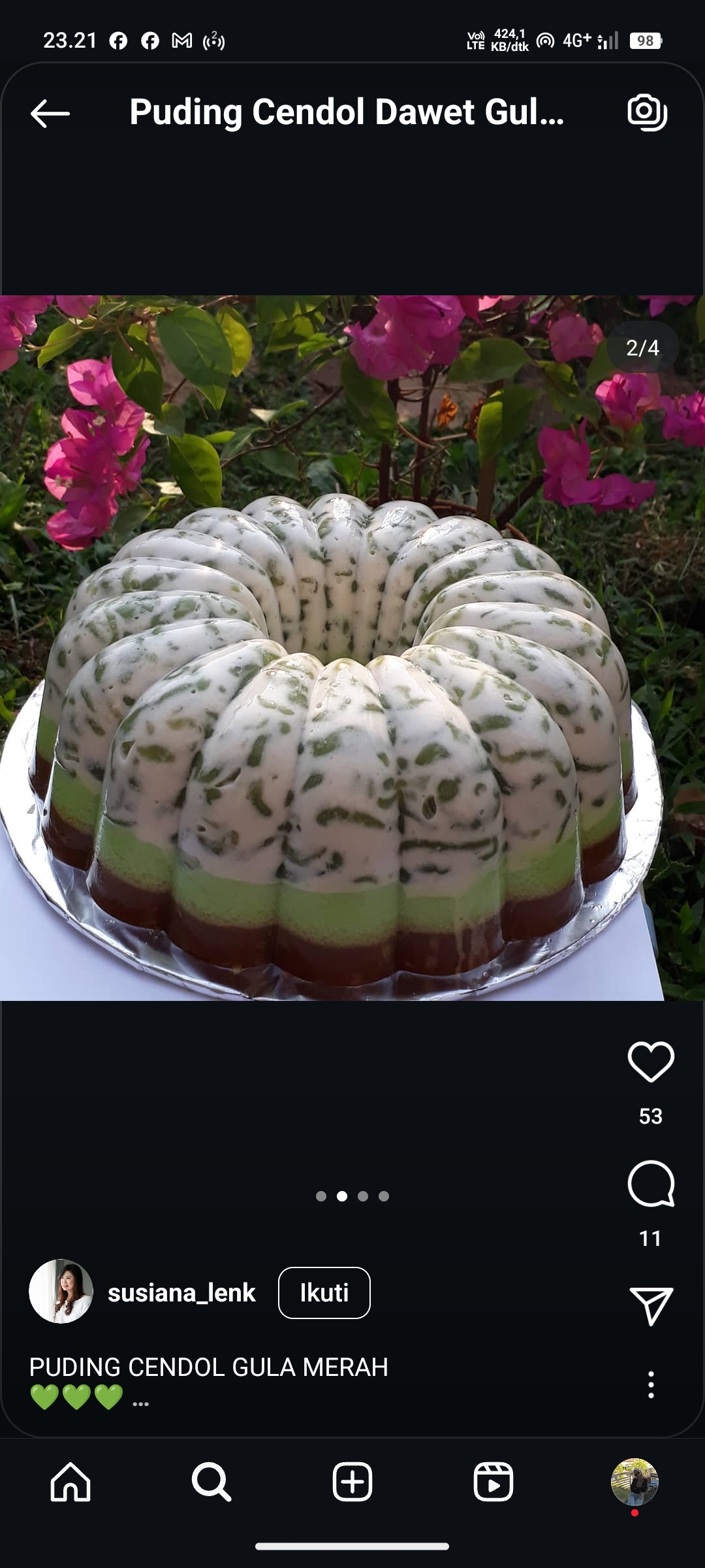 Puding Cendol Dawet Gula Merah