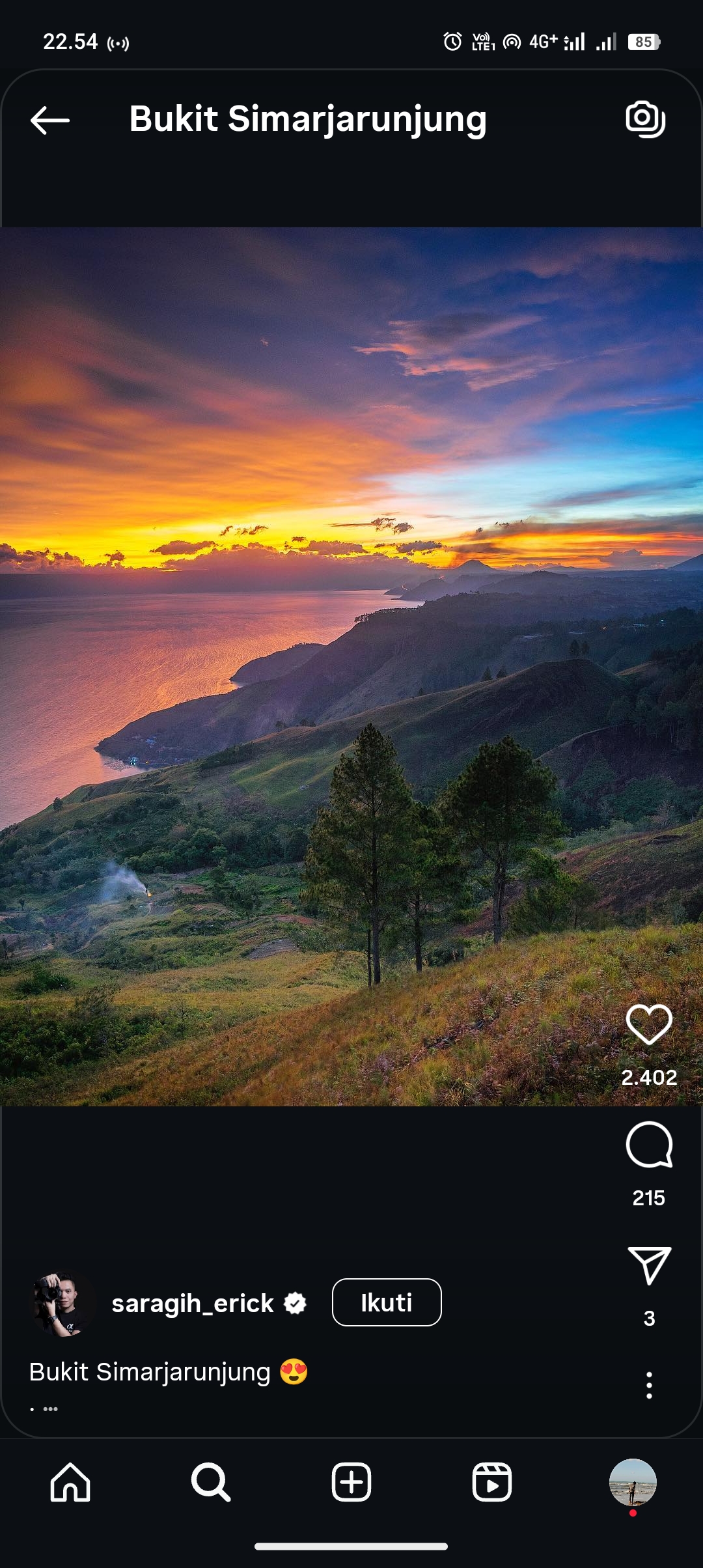 Panorama Senja di  Bukit Simarjarunjung