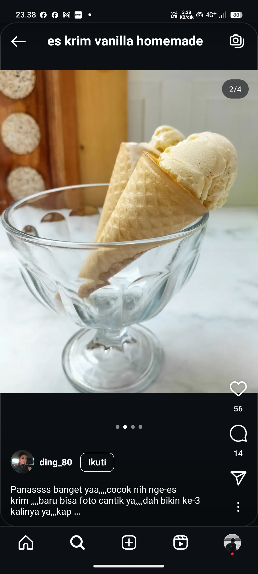 Ilustrasi Es Krim Vanilla Homemade