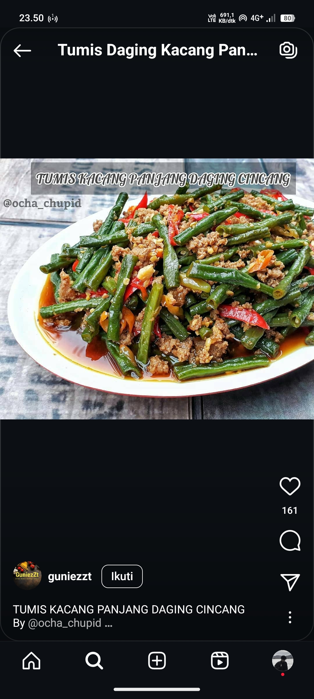 Tumis Daging Kacang Panjang