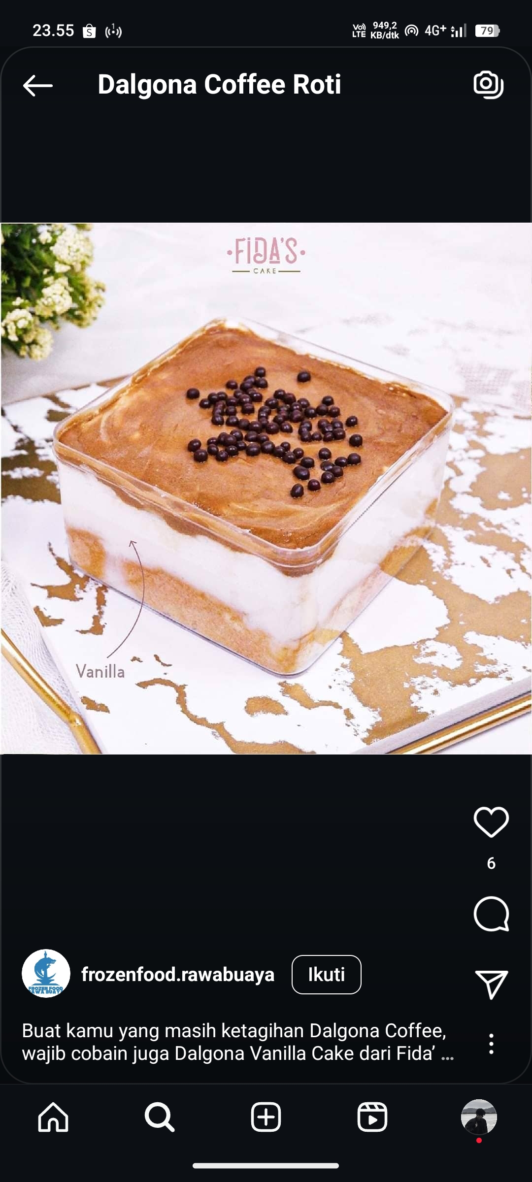 Ilustrasi Dalgona Coffee Roti