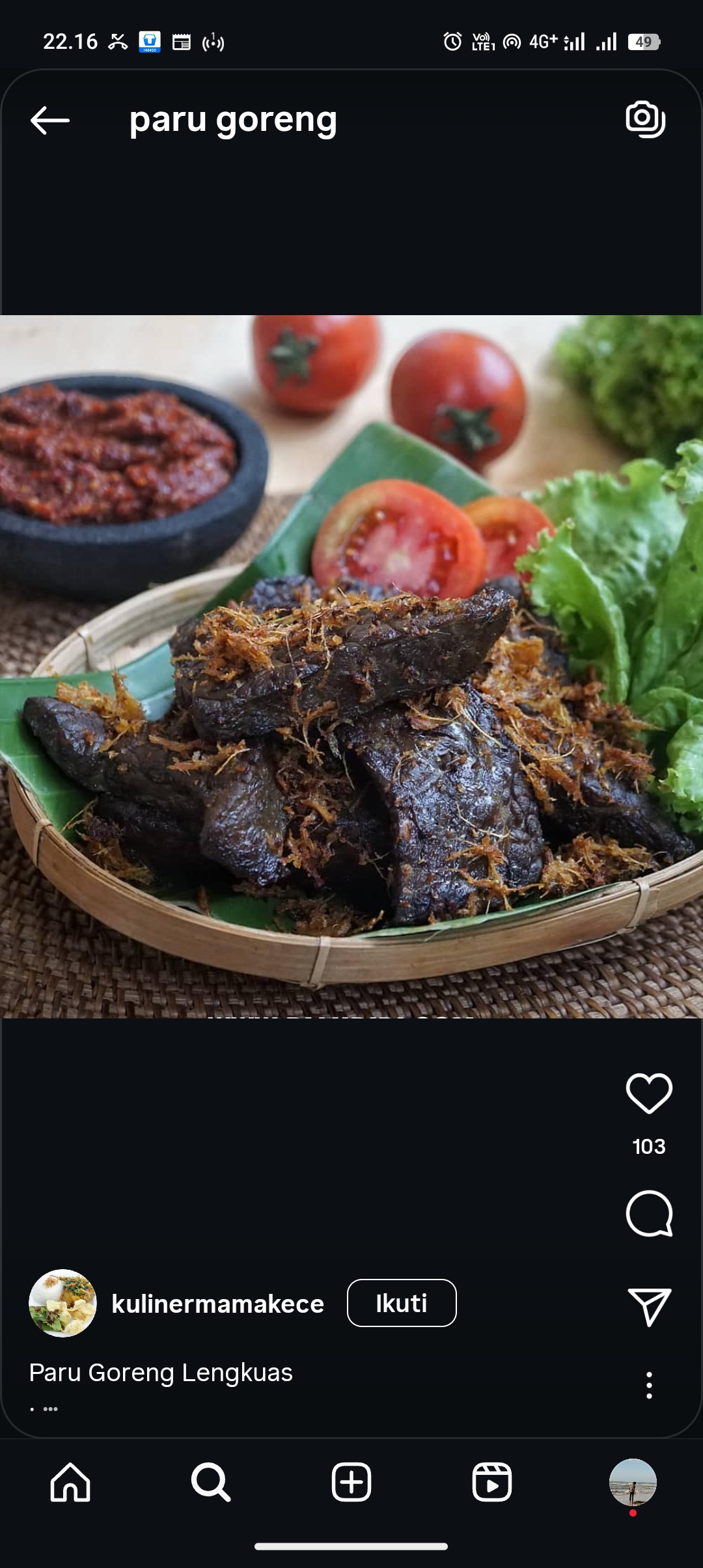 Ilustrasi paru goreng yang unik dan khas