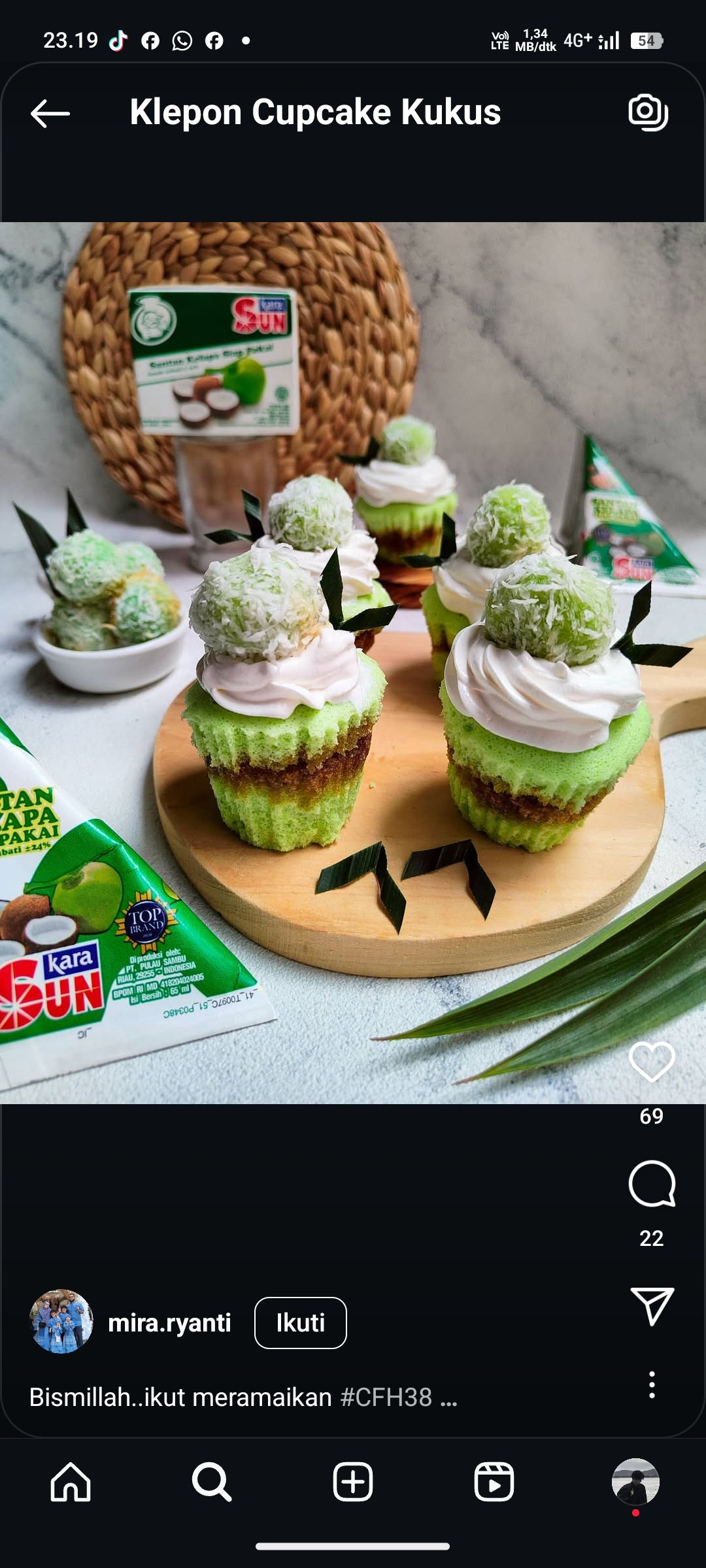 Klepon Cupcake Kukus